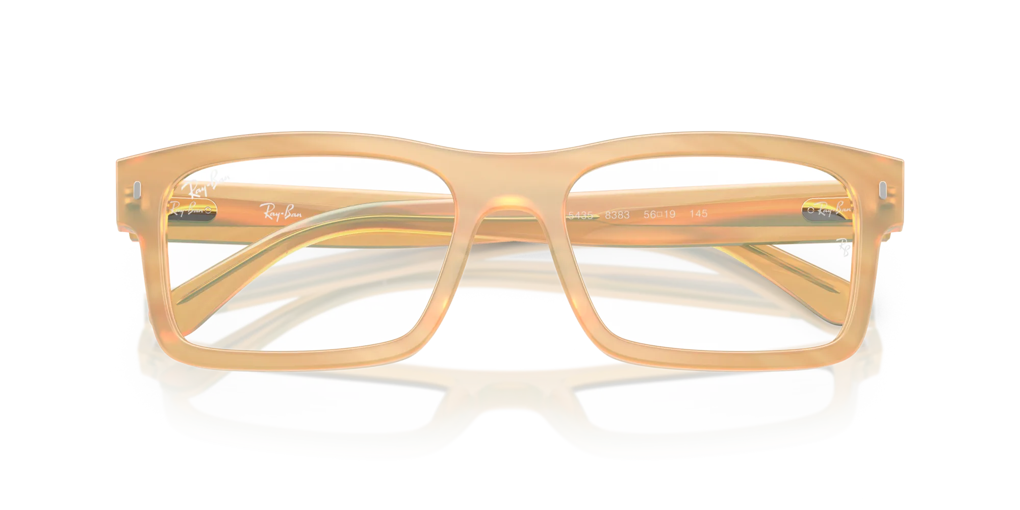 Ray - Ban RX5435 8383 Montature da vista Acetato Marrone Trasparente Squadrata Normale - immagine 2