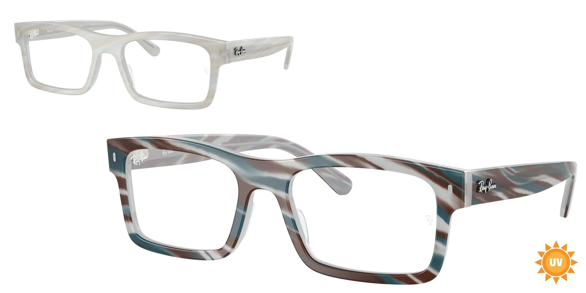 Ray - Ban RX5435 8382 Montature da vista Acetato Blu Trasparente Squadrata Normale - immagine 1