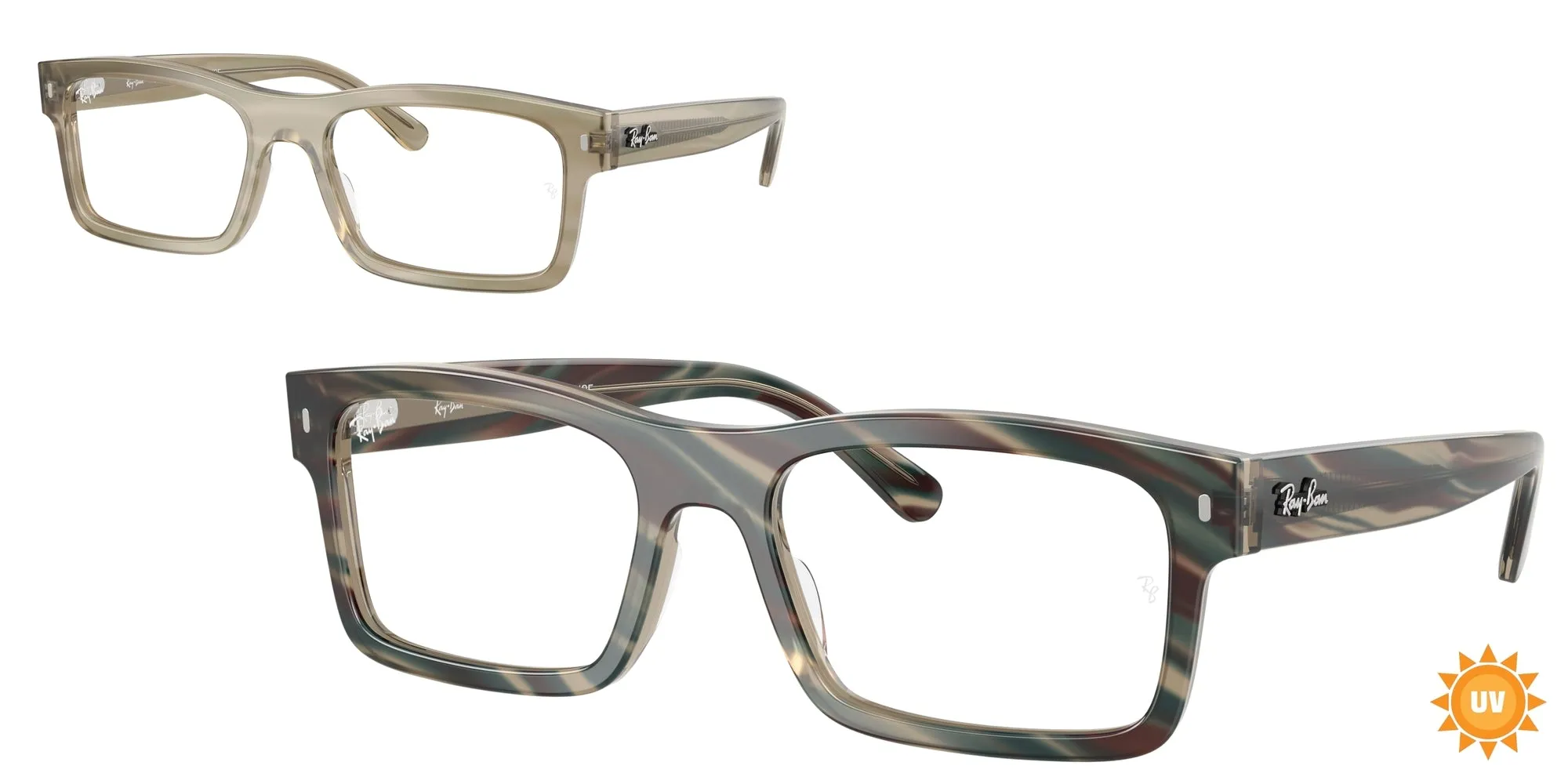 Ray - Ban RX5435 8381 Montature da vista Acetato Grigio Trasparente Squadrata Normale - immagine 1