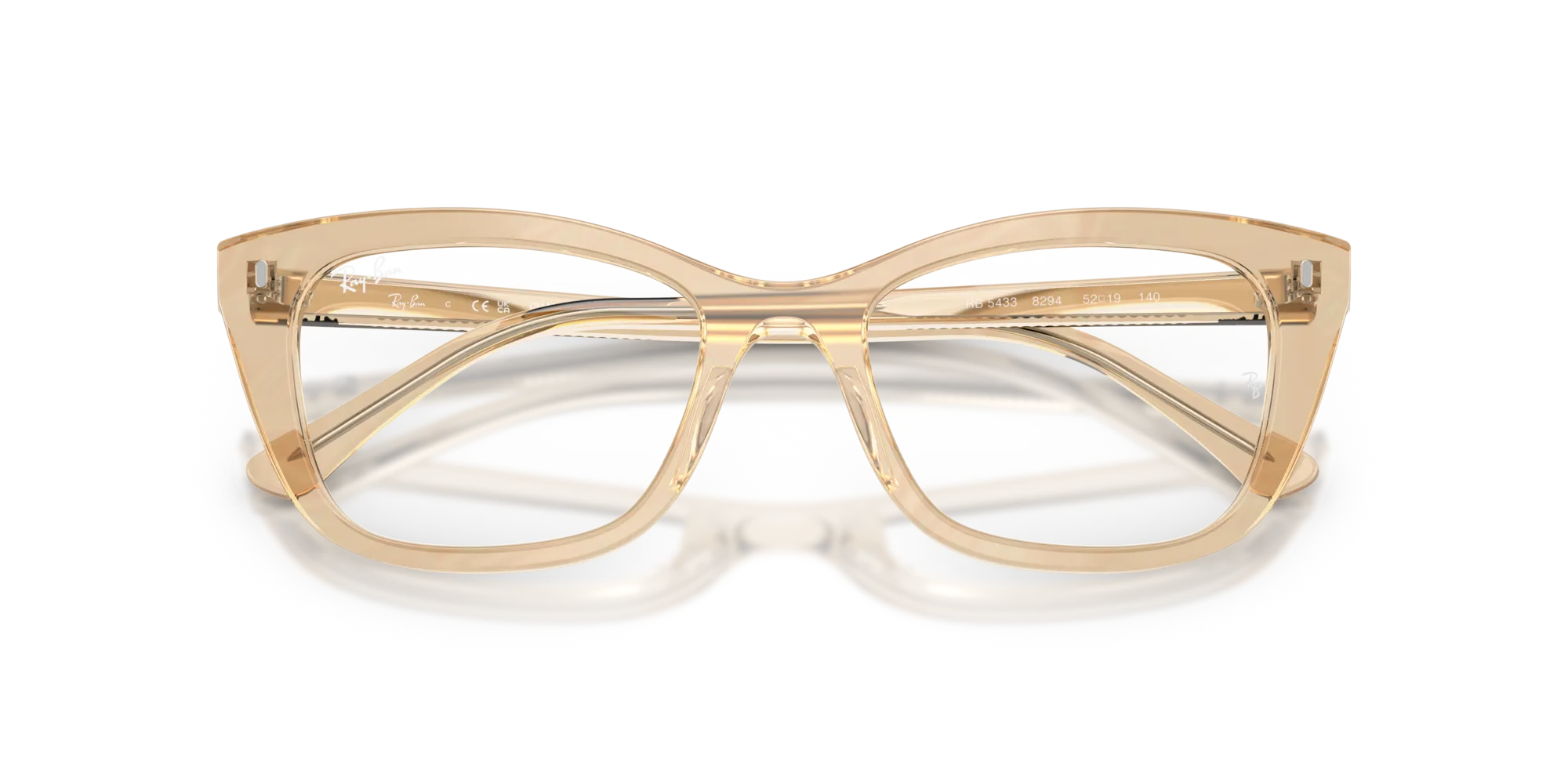 Ray - Ban RX5433 8294 Montature da vista Acetato Marrone Trasparente Pillow Normale - immagine 2