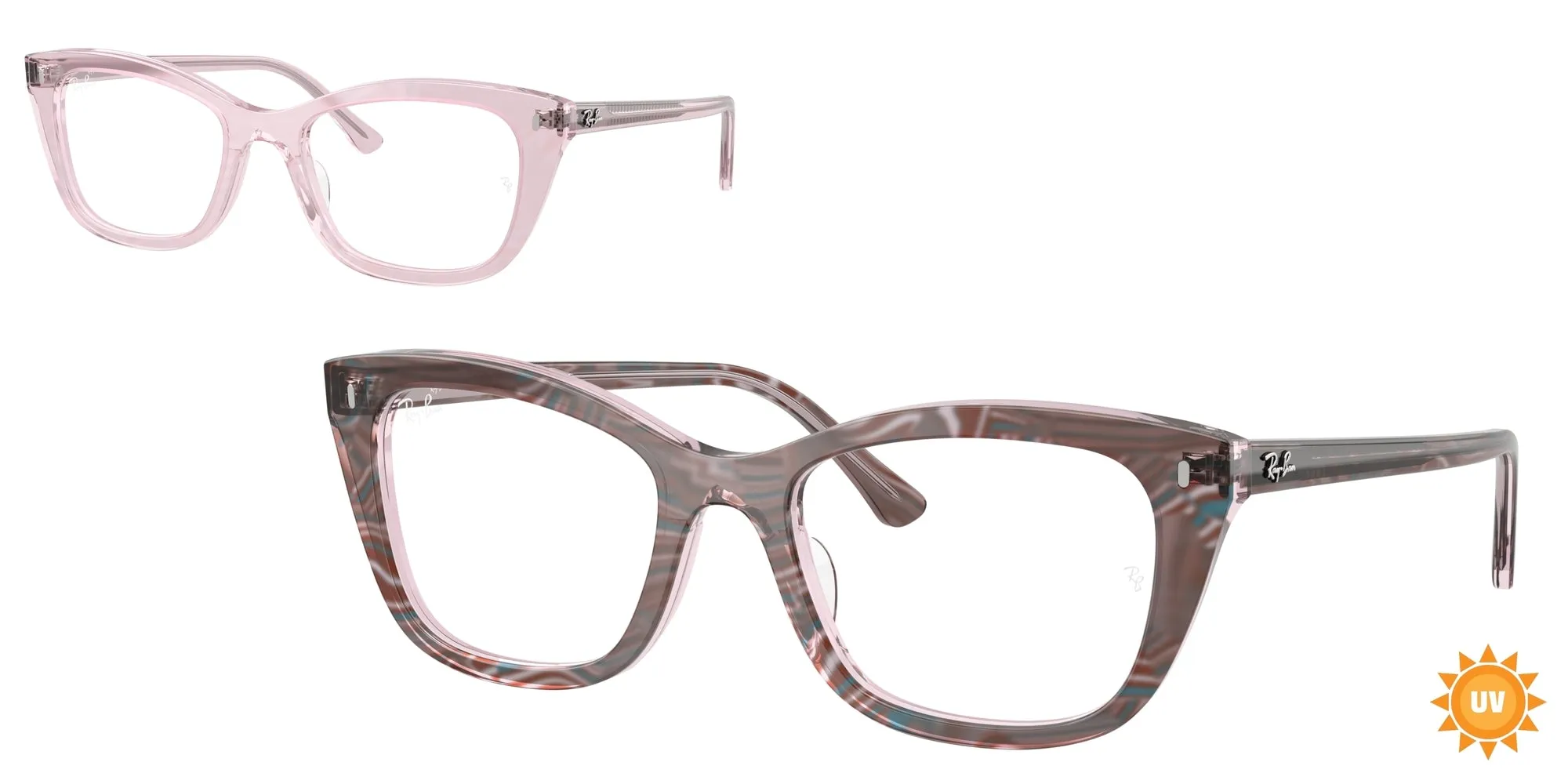 Ray - Ban RX5433 8292 Montature da vista Acetato Viola Trasparente Pillow Normale - immagine 1