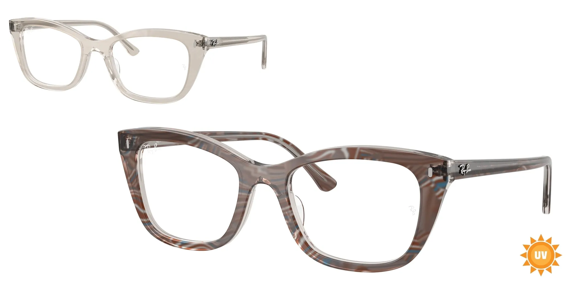Ray - Ban RX5433 8291 Montature da vista Acetato Grigio Trasparente Pillow Normale - immagine 1