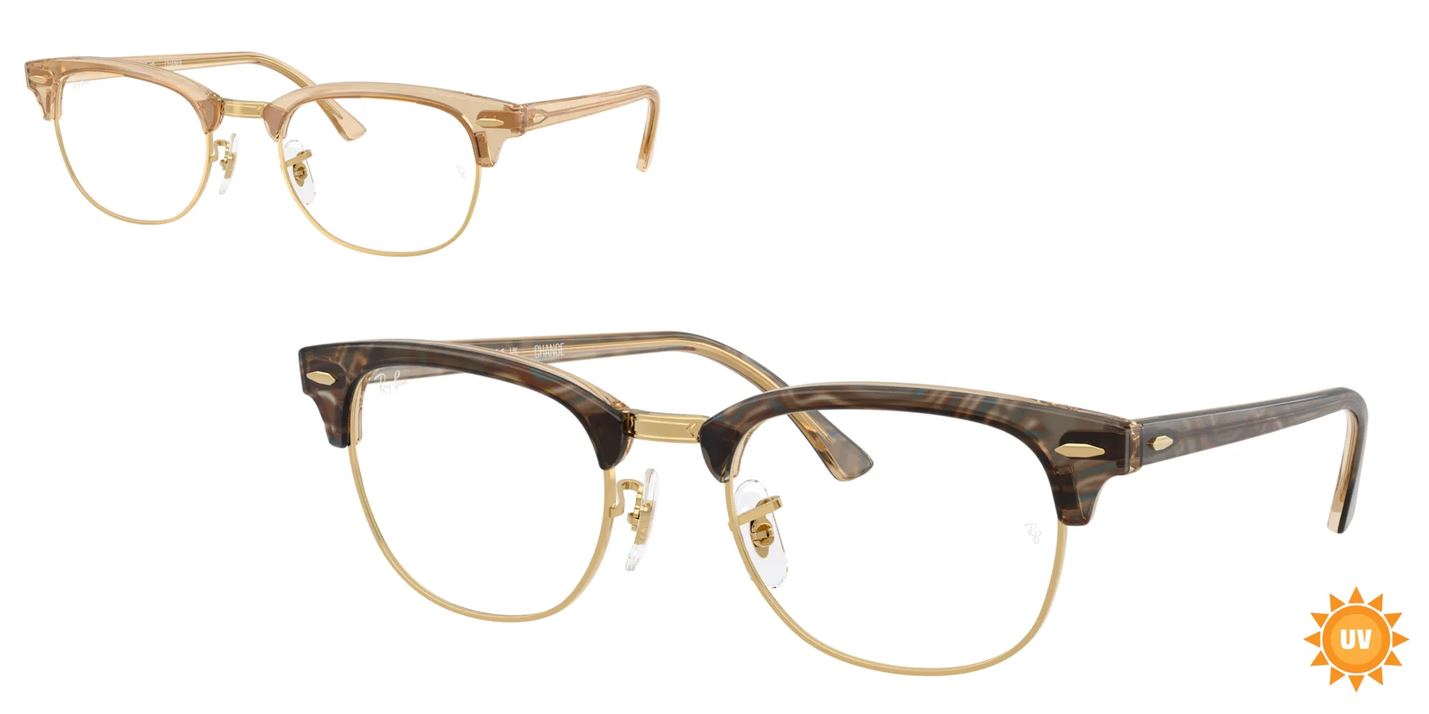 Ray - Ban RX5154 CLUBMASTER 8294 Montature da vista Acetato Marrone Trasparente Squadrata Normale - immagine 1