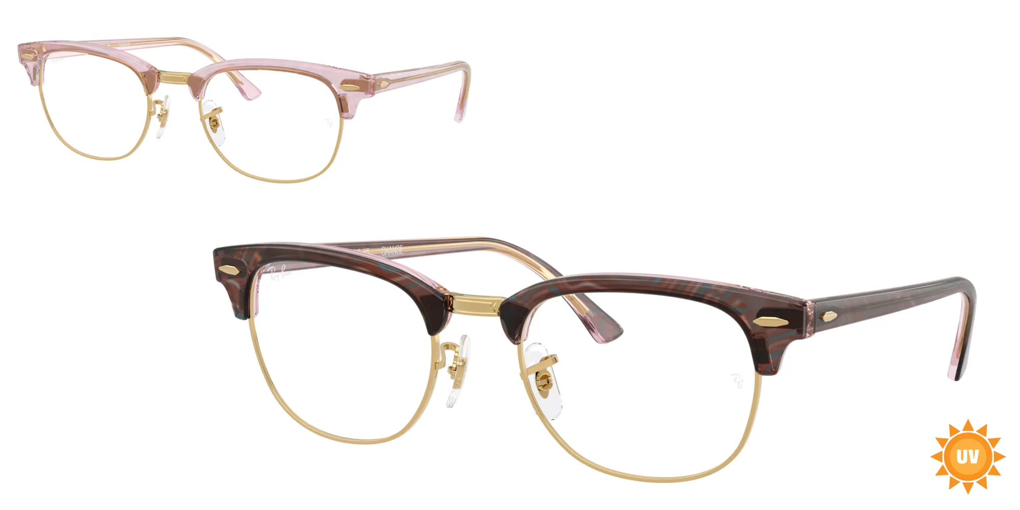 Ray - Ban RX5154 CLUBMASTER 8292 Montature da vista Acetato Viola Trasparente Squadrata Normale - immagine 1