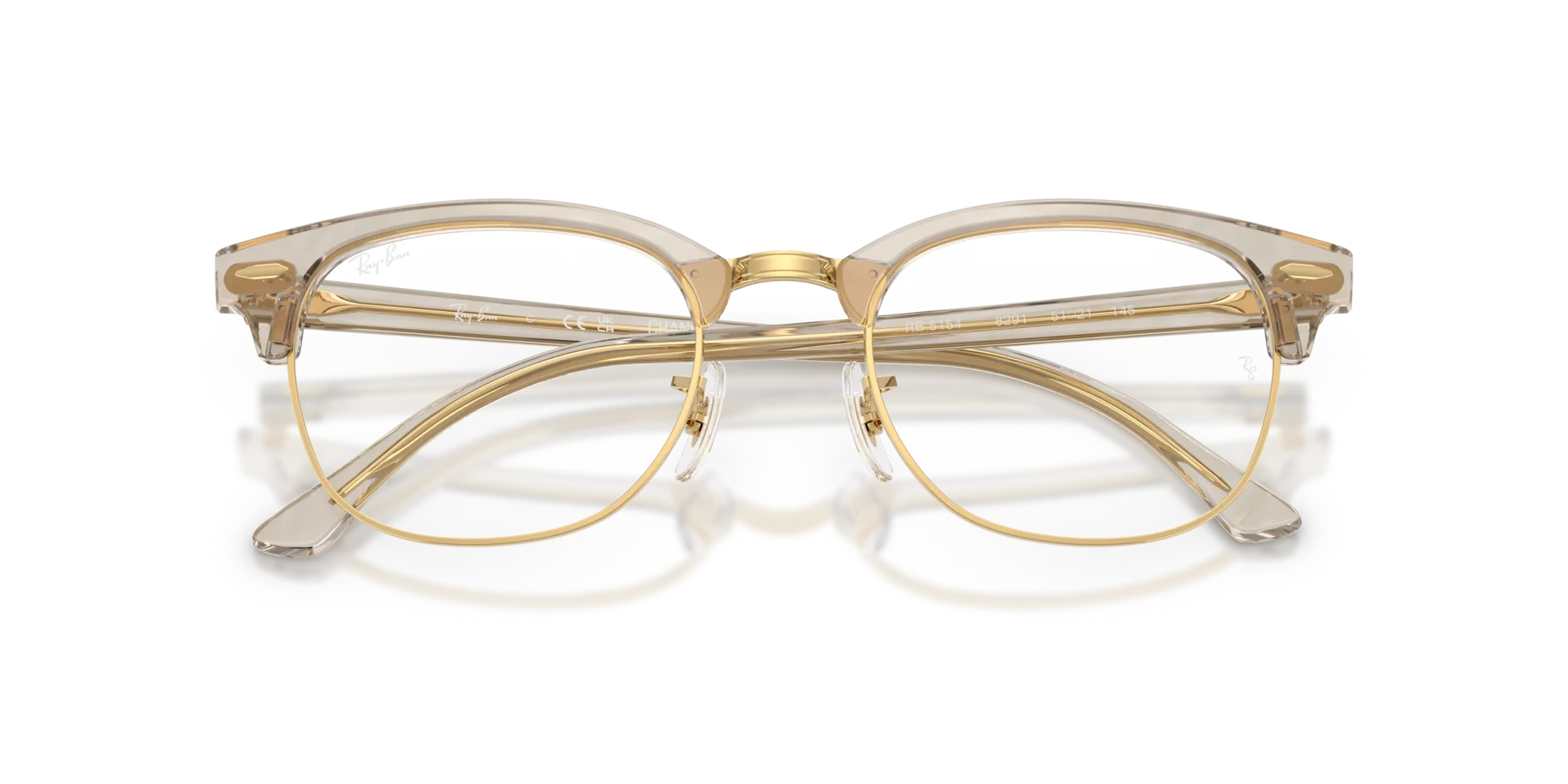 Ray - Ban RX5154 CLUBMASTER 8291 Montature da vista Acetato Grigio Trasparente Squadrata Normale - immagine 2