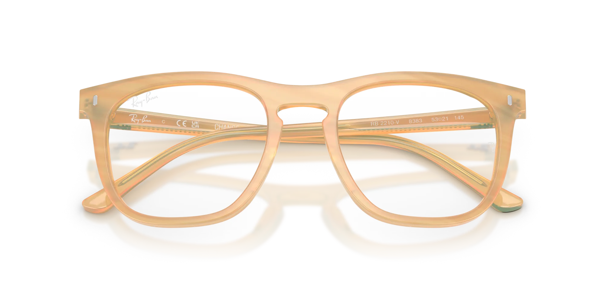 Ray - Ban RX2210V 8383 Montature da vista Acetato Marrone Trasparente Squadrata Normale - immagine 2
