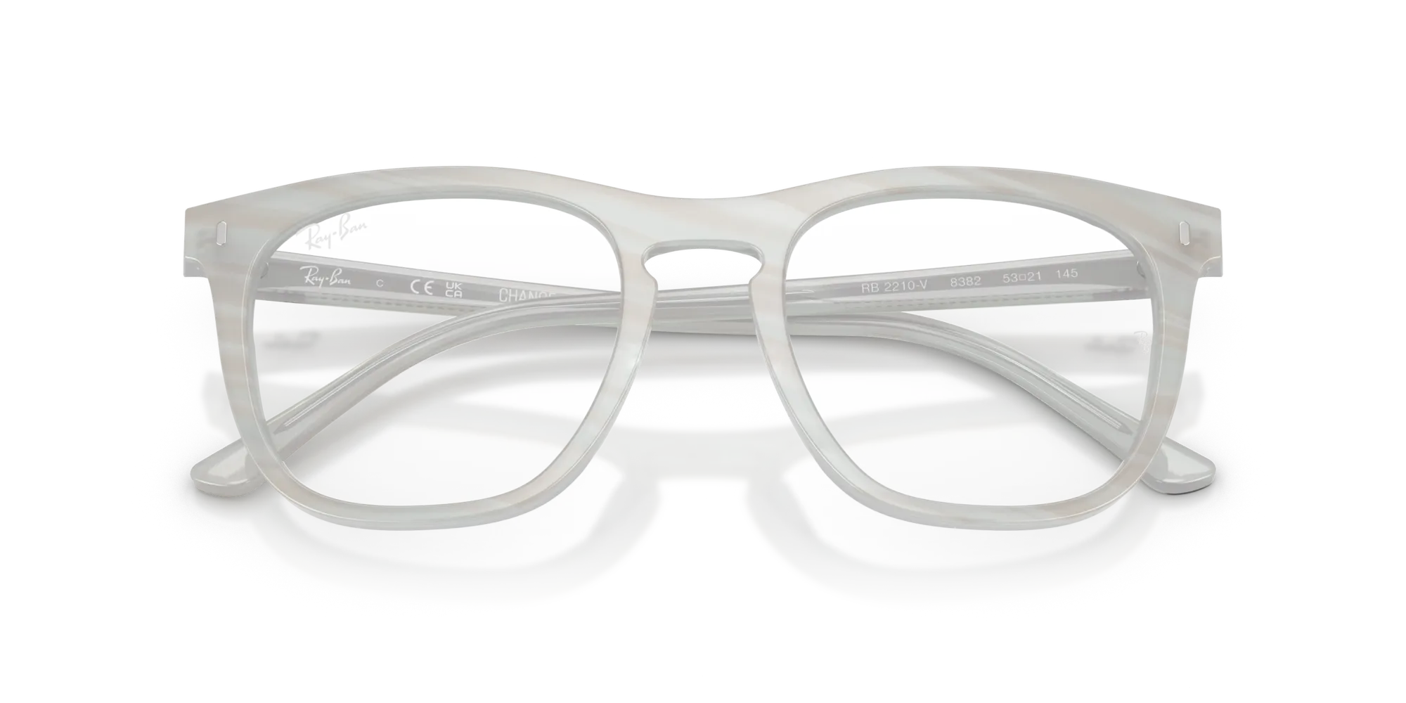 Ray - Ban RX2210V 8382 Montature da vista Acetato Blu Trasparente Squadrata Normale - immagine 2