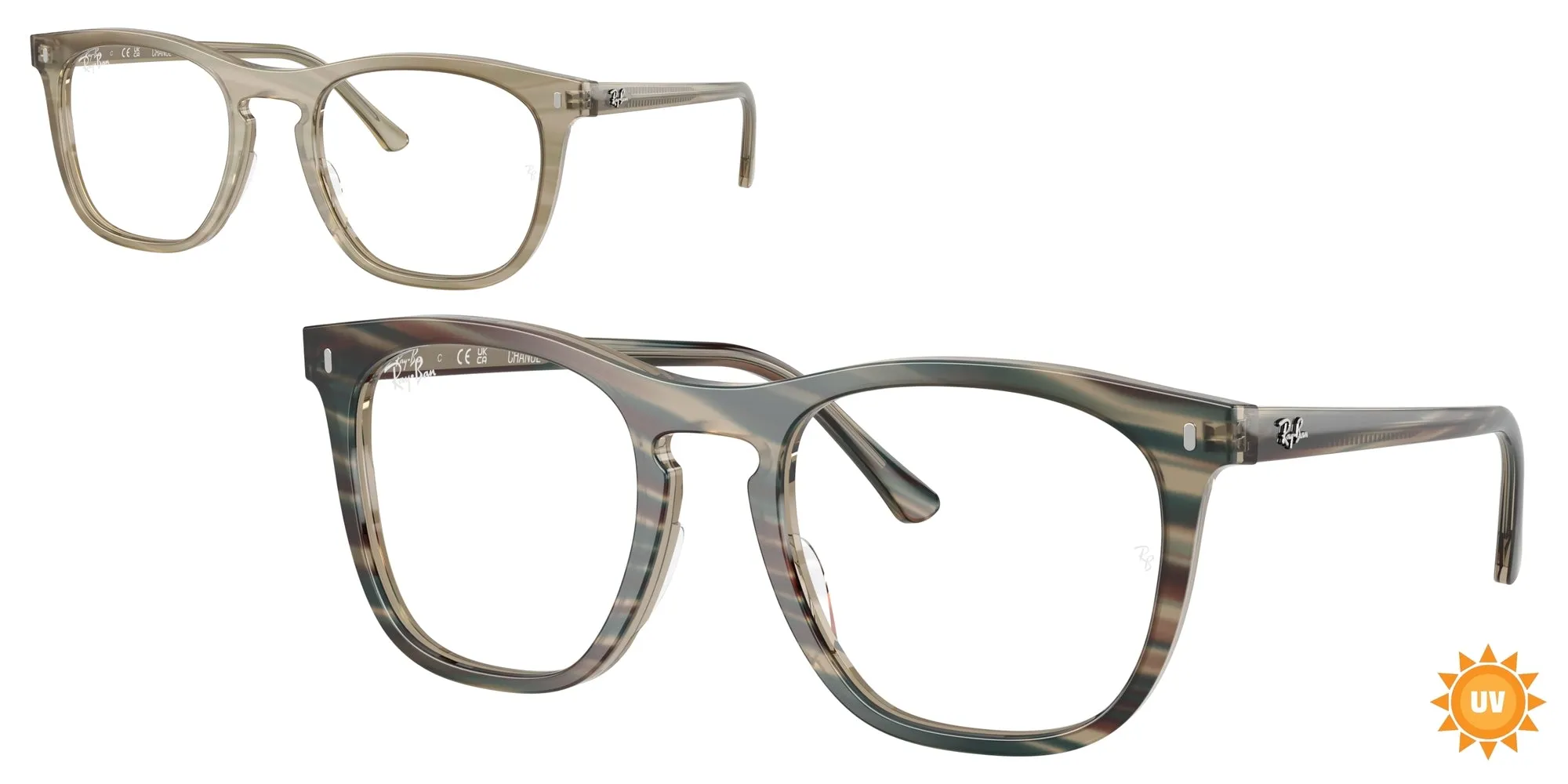 Ray - Ban RX2210V 8381 Montature da vista Acetato Grigio Trasparente Squadrata Normale - immagine 1