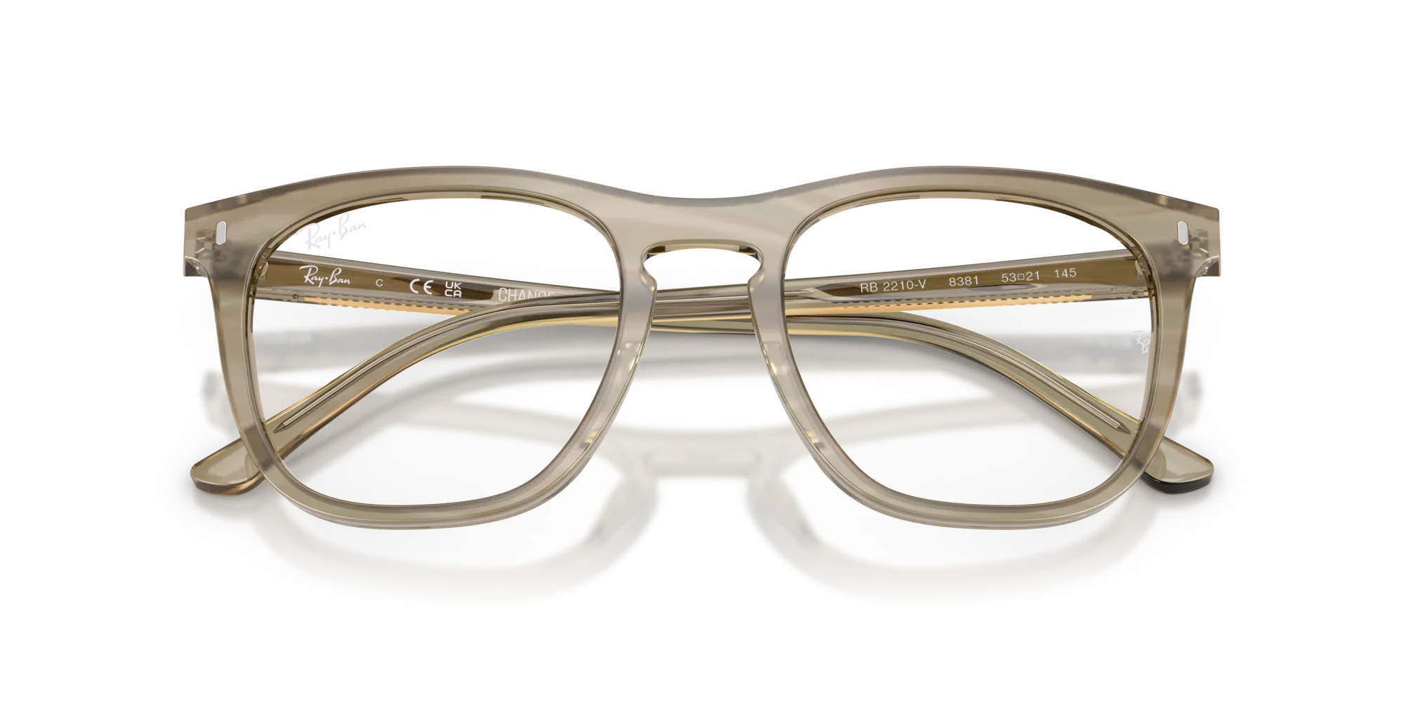 Ray - Ban RX2210V 8381 Montature da vista Acetato Grigio Trasparente Squadrata Normale - immagine 2
