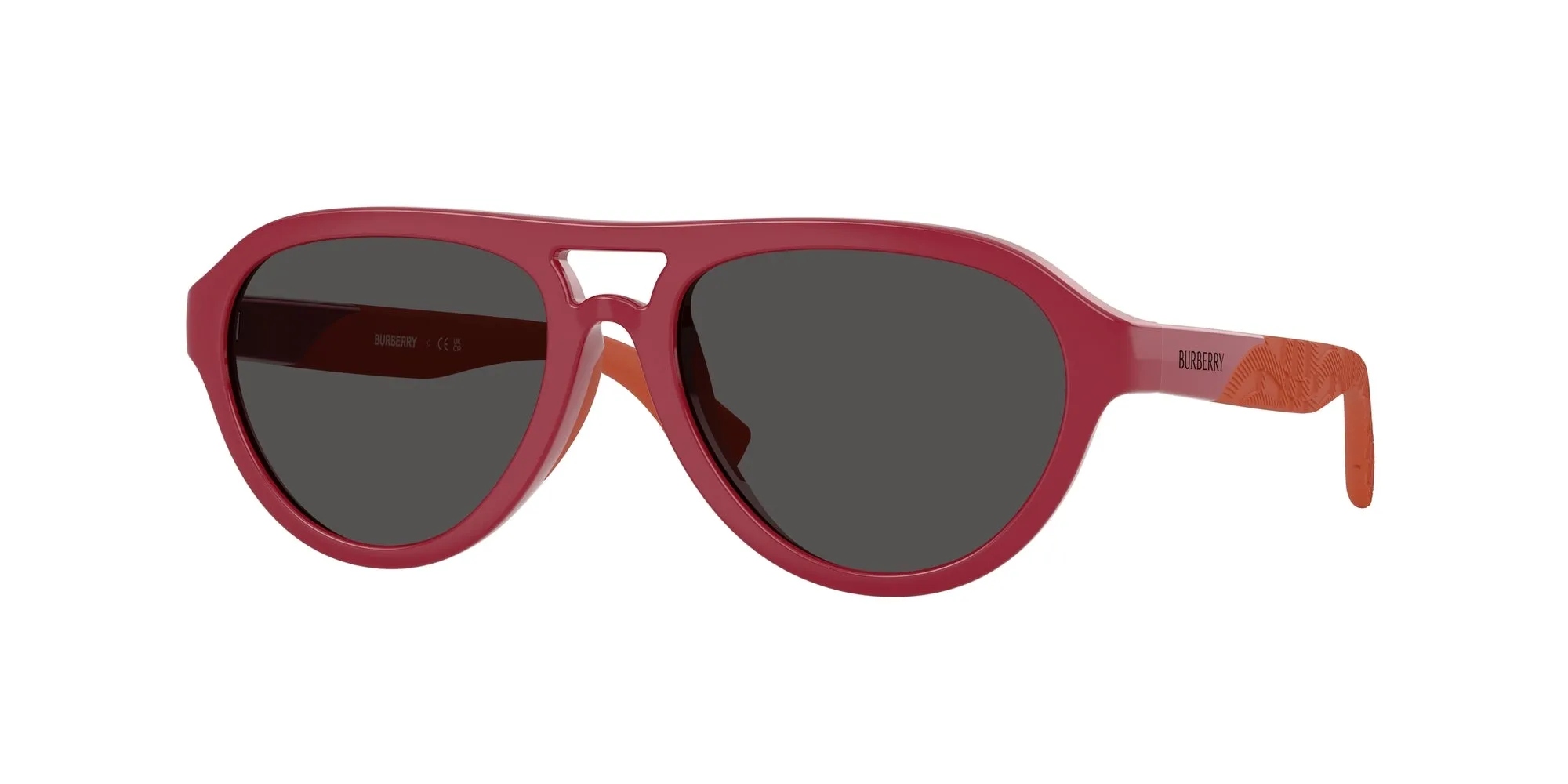 Burberry JB4005U 418187 Occhiali da sole Iniettato Rosso Grigio Pilot Normale - immagine 1