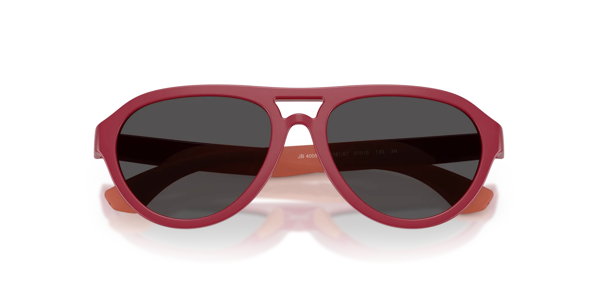 Burberry JB4005U 418187 Occhiali da sole Iniettato Rosso Grigio Pilot Normale - immagine 2