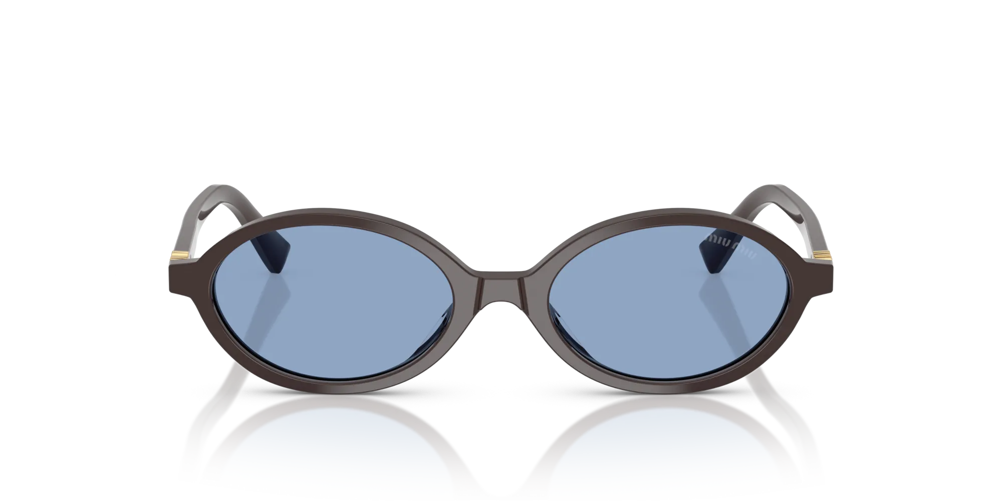 Miu Miu MU 04ZS 22C60O Occhiali da sole Acetato Marrone Blu Rotonda Normale - immagine 3