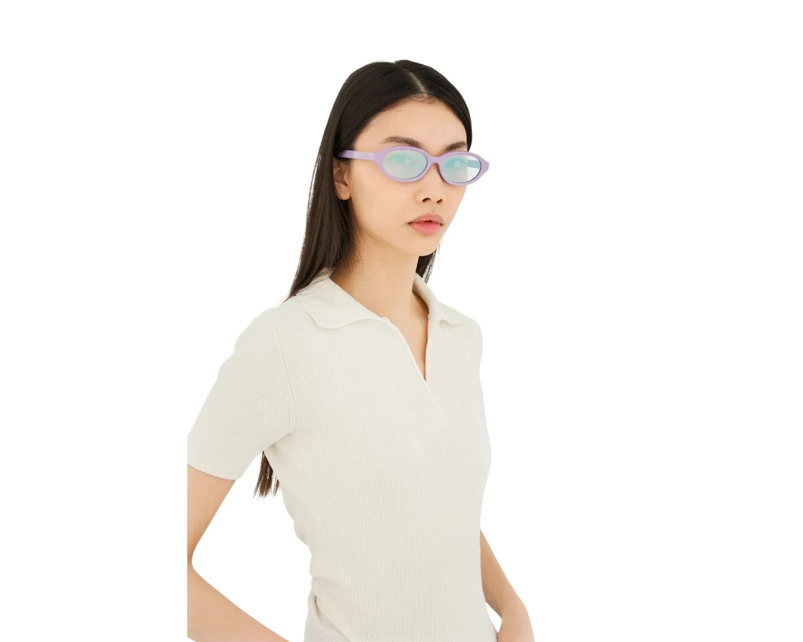 Retrosuperfuture 0HJ PAROLA CARAMELLA Occhiali da sole Acetato Viola Argento Geometrica Normale Flash - immagine 4