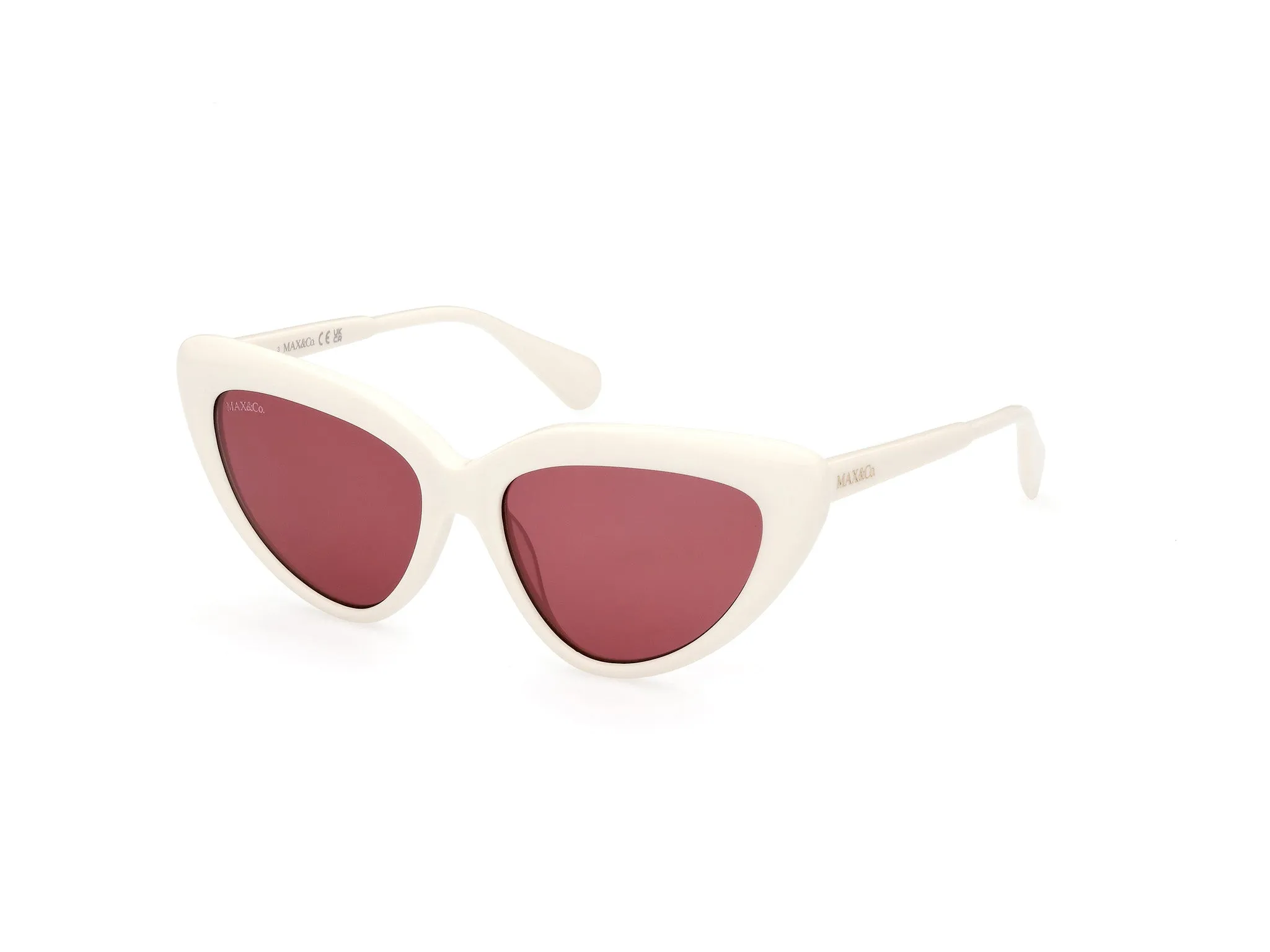 MAX&Co MO0047 21S Occhiali da sole Acetato Bianco Rosso Cat Eye Normale - immagine 1
