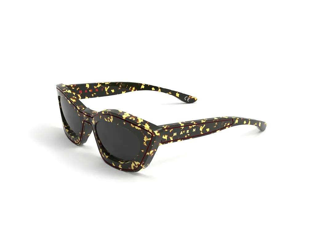 Marni FII Kea Island Havana Occhiali da sole Acetato Havana scuro Nero Cat Eye Normale - immagine 1