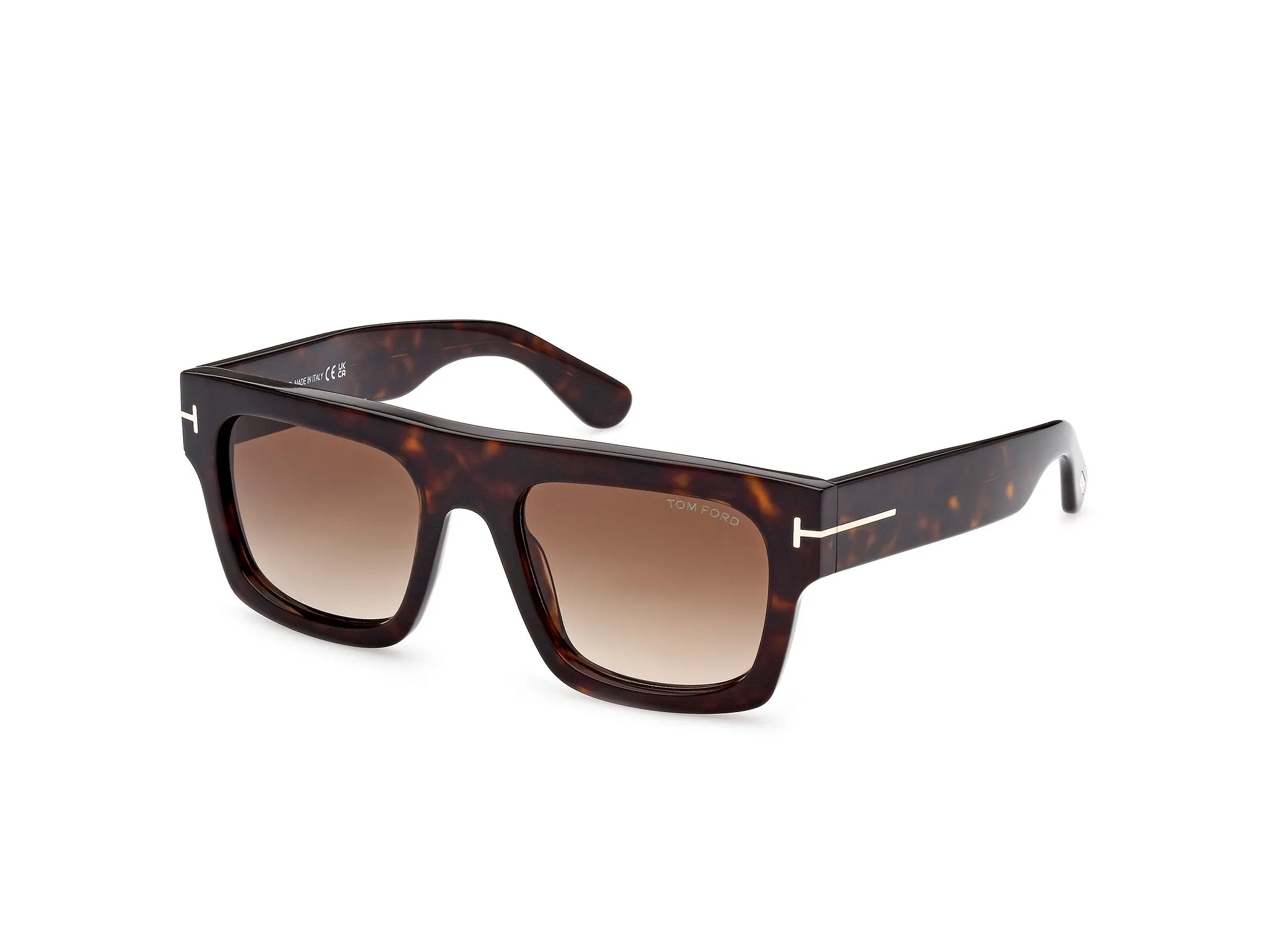 TOM FORD FT0711 FAUSTO 52F Occhiali da sole Acetato Havana Marrone Squadrata Normale Sfumato - immagine 1