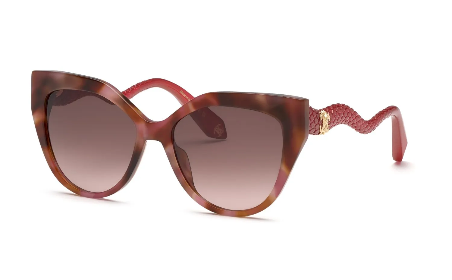 Roberto Cavalli SRC138M 01GQ Occhiali da sole Acetato Havana Marrone Squadrata Normale Sfumato - immagine 1