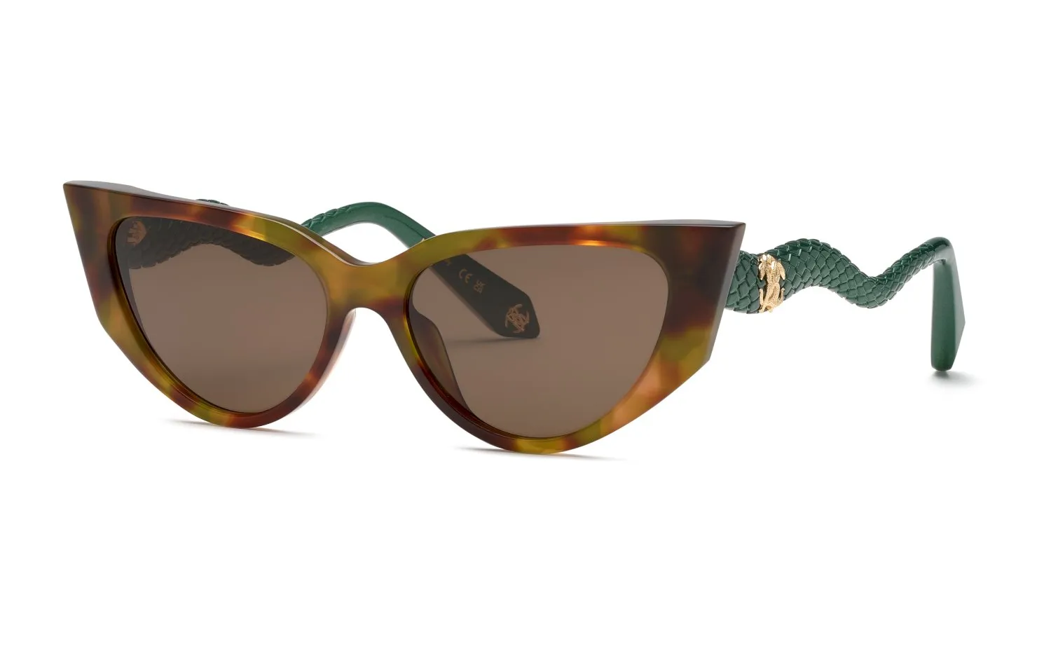 Roberto Cavalli SRC128M 0V34 Occhiali da sole Acetato Havana Marrone Cat Eye Normale - immagine 1