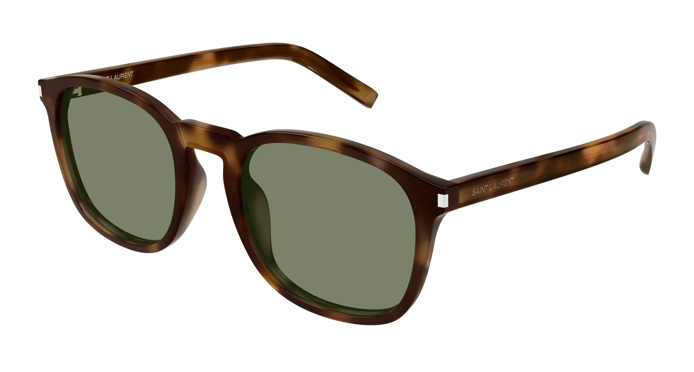 SAINT LAURENT SL 818 002 Occhiali da sole Acetato Havana Verde Rotonda - immagine 1