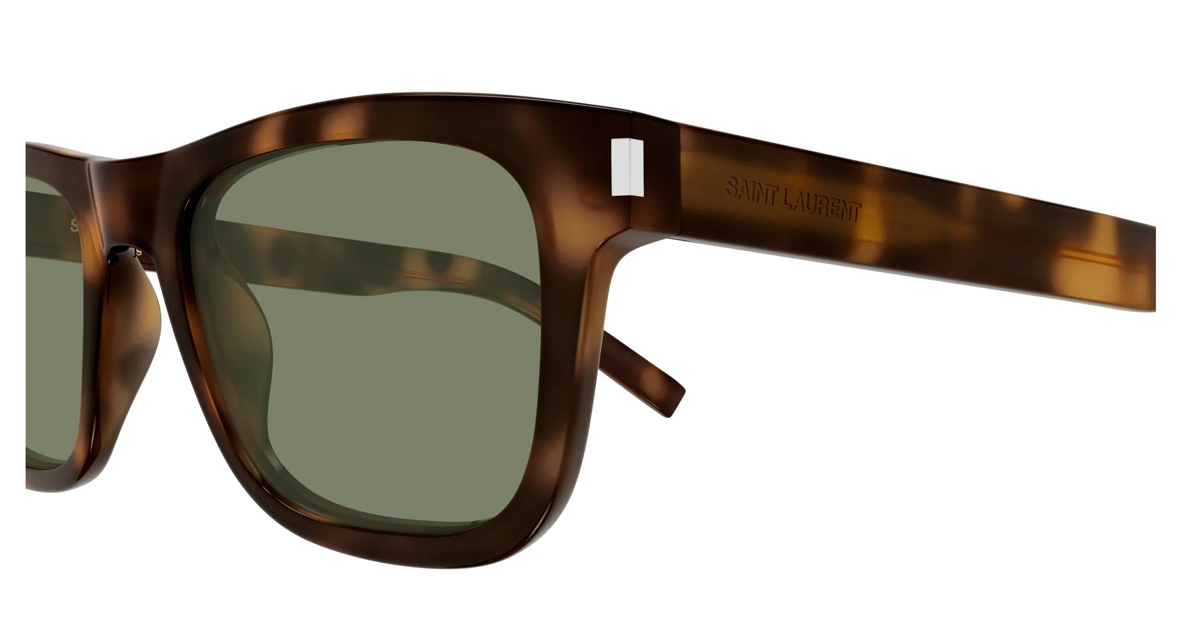 SAINT LAURENT SL 819 003 Occhiali da sole Acetato Havana Verde Squadrata - immagine 3