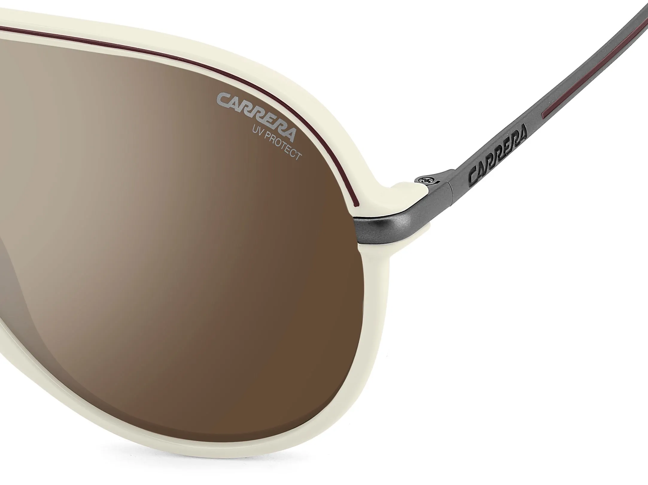 Carrera C SPORT 06/S SZJ/T4 Occhiali da sole Polyamide Bianco Argento Pilot Normale Specchiato - immagine 4