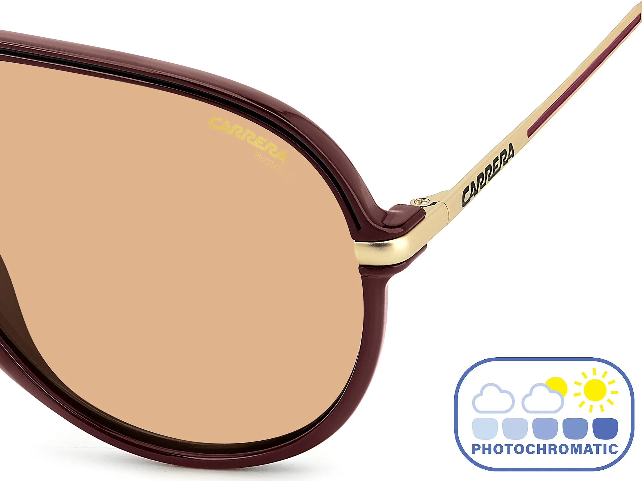 Carrera C SPORT 06/S LHF/N8 Occhiali da sole Polyamide Bordeaux Marrone Pilot Fotocromatiche - immagine 4