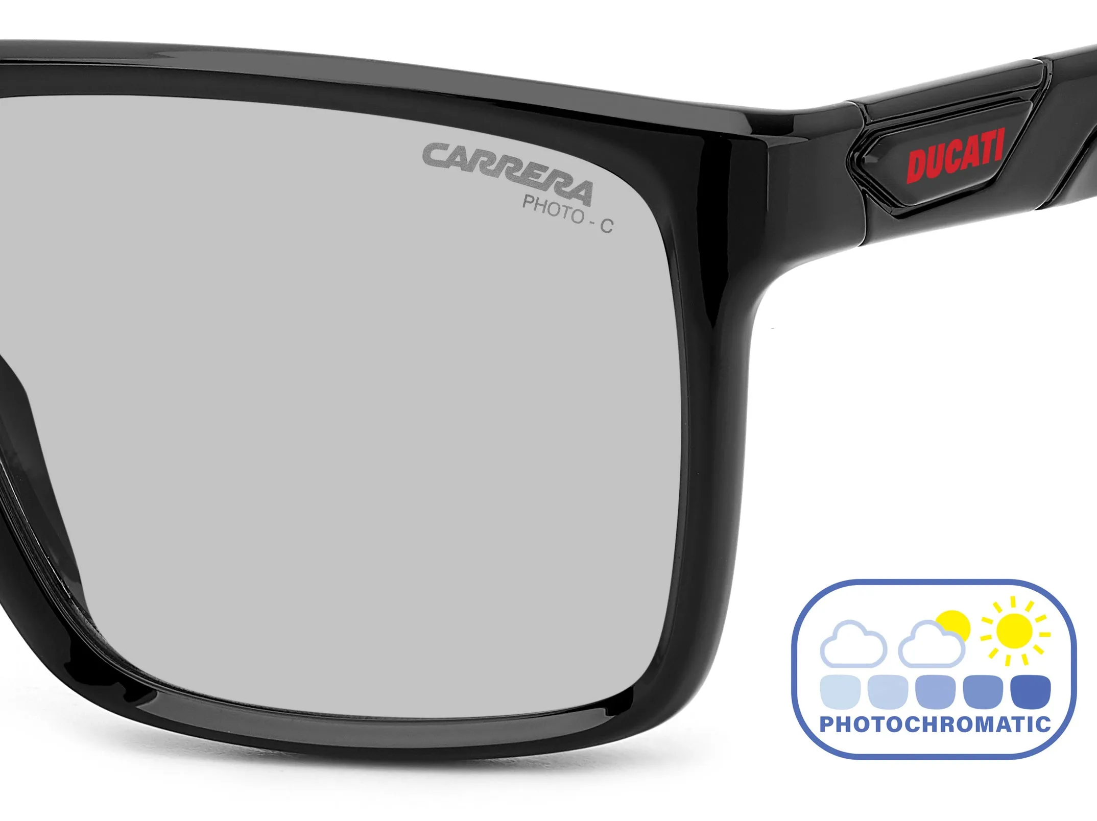 Carrera Ducati CARDUC 049/S 807/KI Occhiali da sole Polyamide Nero Grigio Squadrata Normale Fotocromatico - immagine 4
