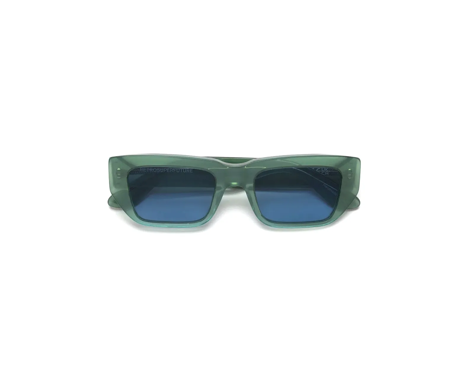 Retrosuperfuture K2F Ra Sage Occhiali da sole Acetato Verde Azzurro Squadrata Normale - immagine 2