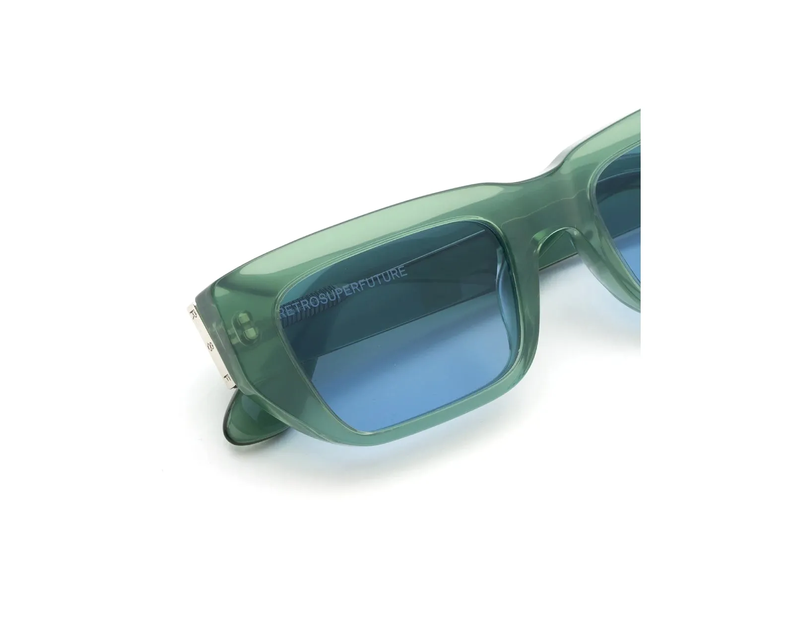 Retrosuperfuture K2F Ra Sage Occhiali da sole Acetato Verde Azzurro Squadrata Normale - immagine 3