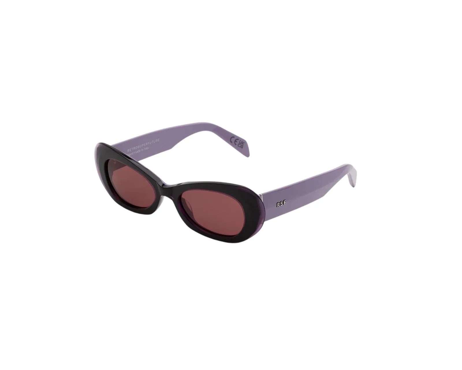 Retrosuperfuture USF IZIPHO MELANZANA Occhiali da sole Acetato Viola Viola Geometrica Normale - immagine 1