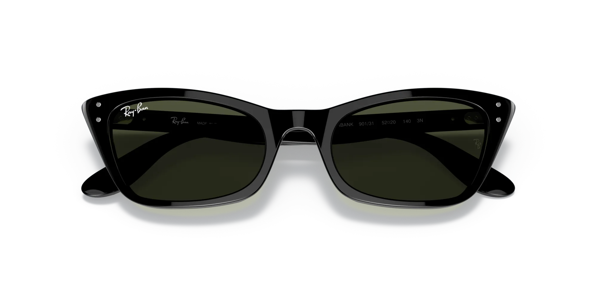 Ray - Ban RB2299 LADY BURBANK 901/31 Occhiali da sole Acetato Nero Verde Cat Eye Normale - immagine 2
