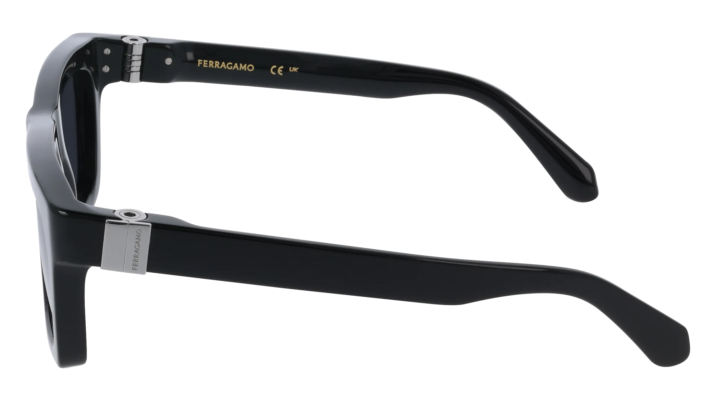Ferragamo SF2071S 001 Occhiali da sole Acetato Nero Grigio Squadrata Normale - immagine 3