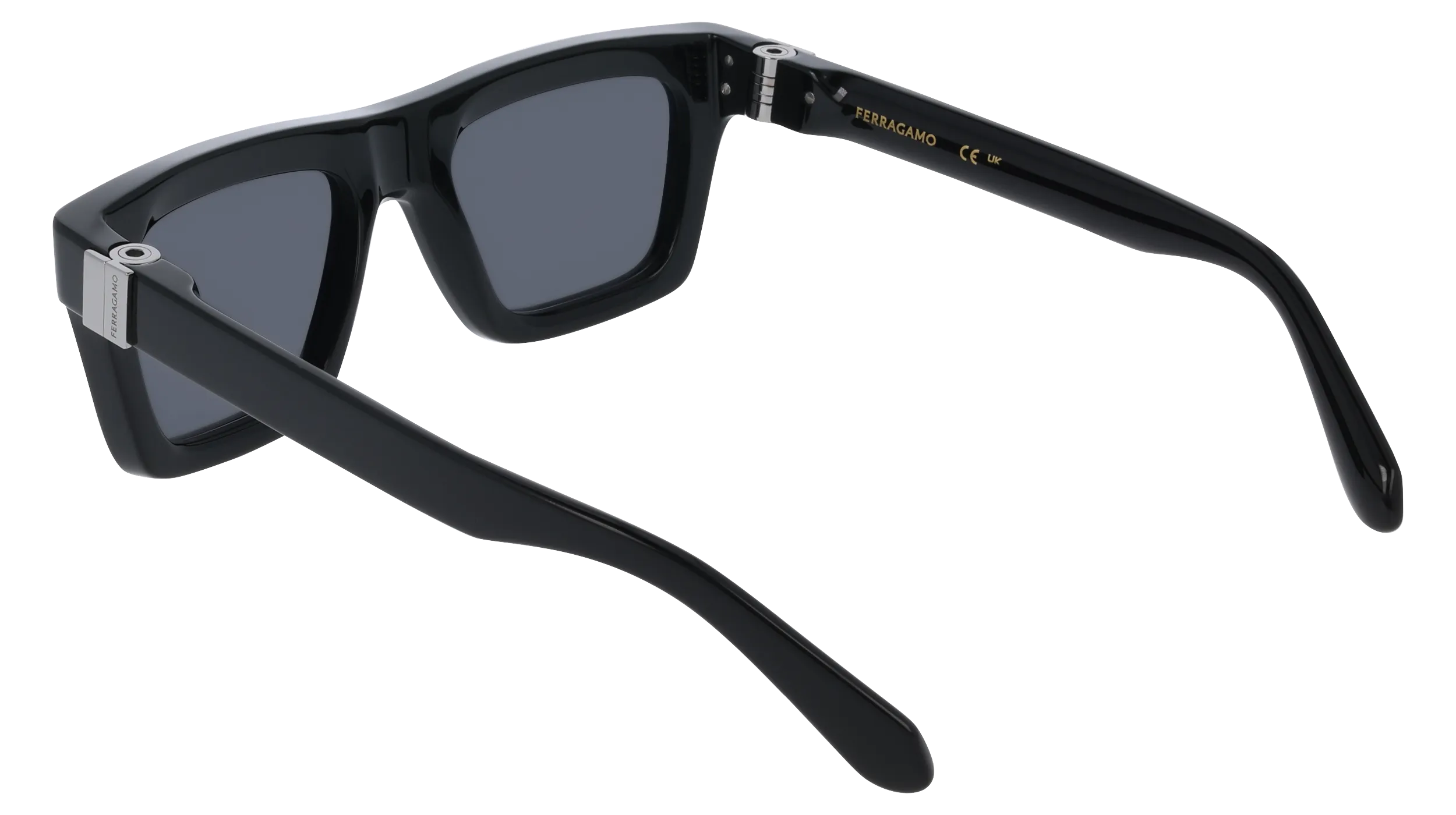Ferragamo SF2071S 001 Occhiali da sole Acetato Nero Grigio Squadrata Normale - immagine 4