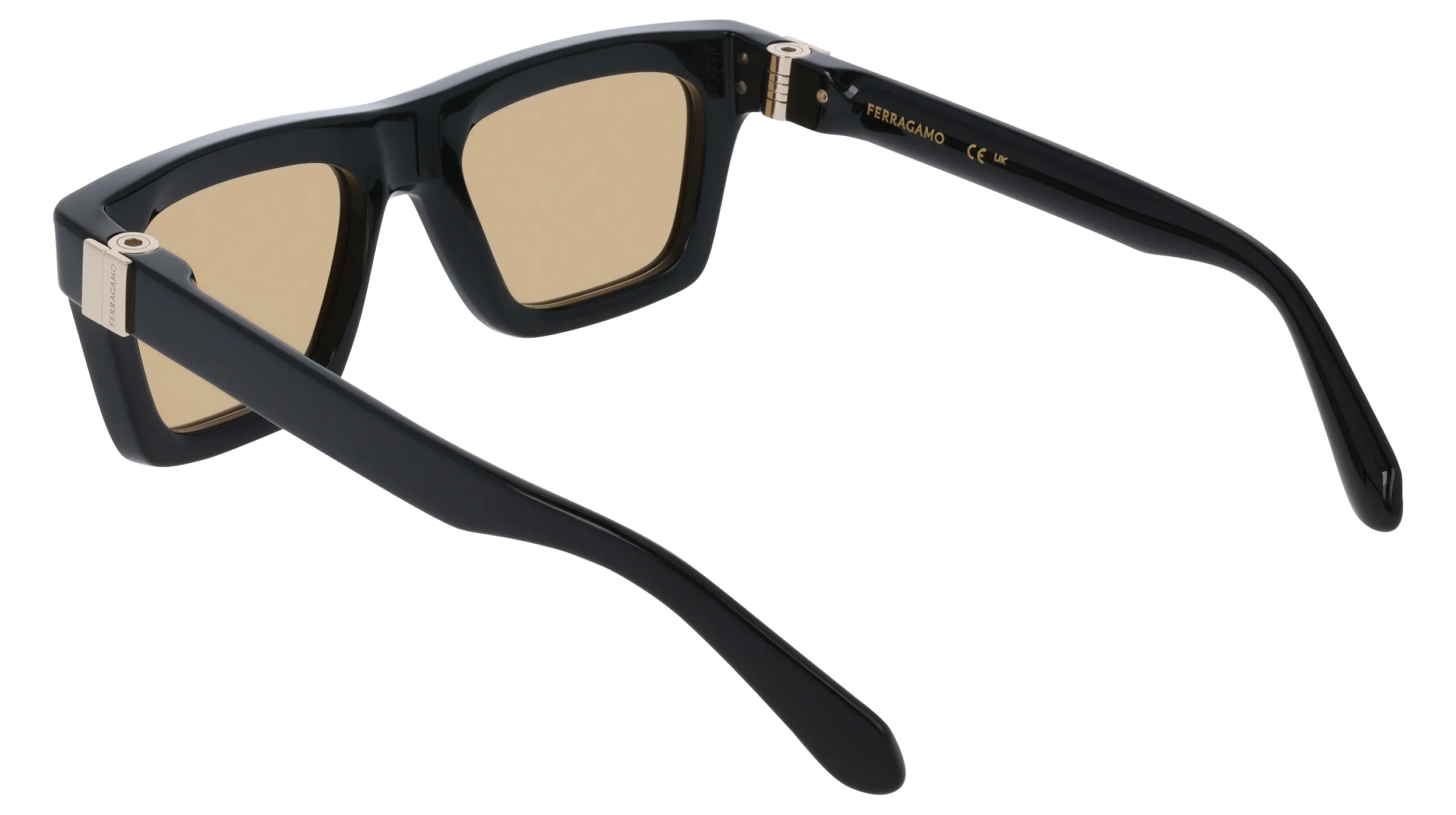 Ferragamo SF2071S 011 Occhiali da sole Acetato Nero Marrone Squadrata Normale - immagine 4