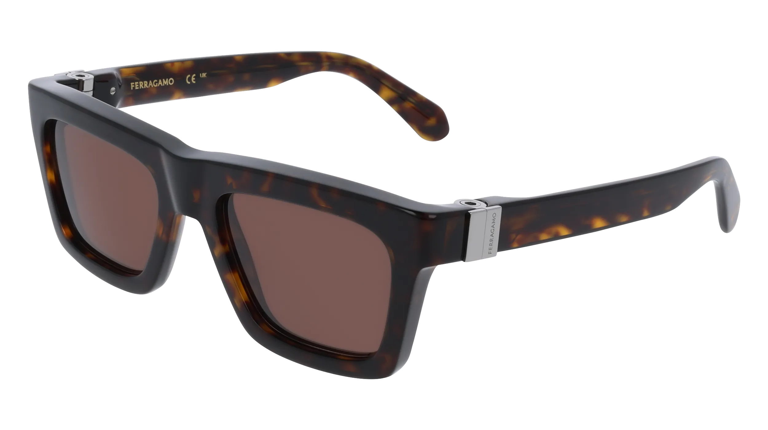 Ferragamo SF2071S 242 Occhiali da sole Acetato Havana Marrone Squadrata Normale - immagine 1