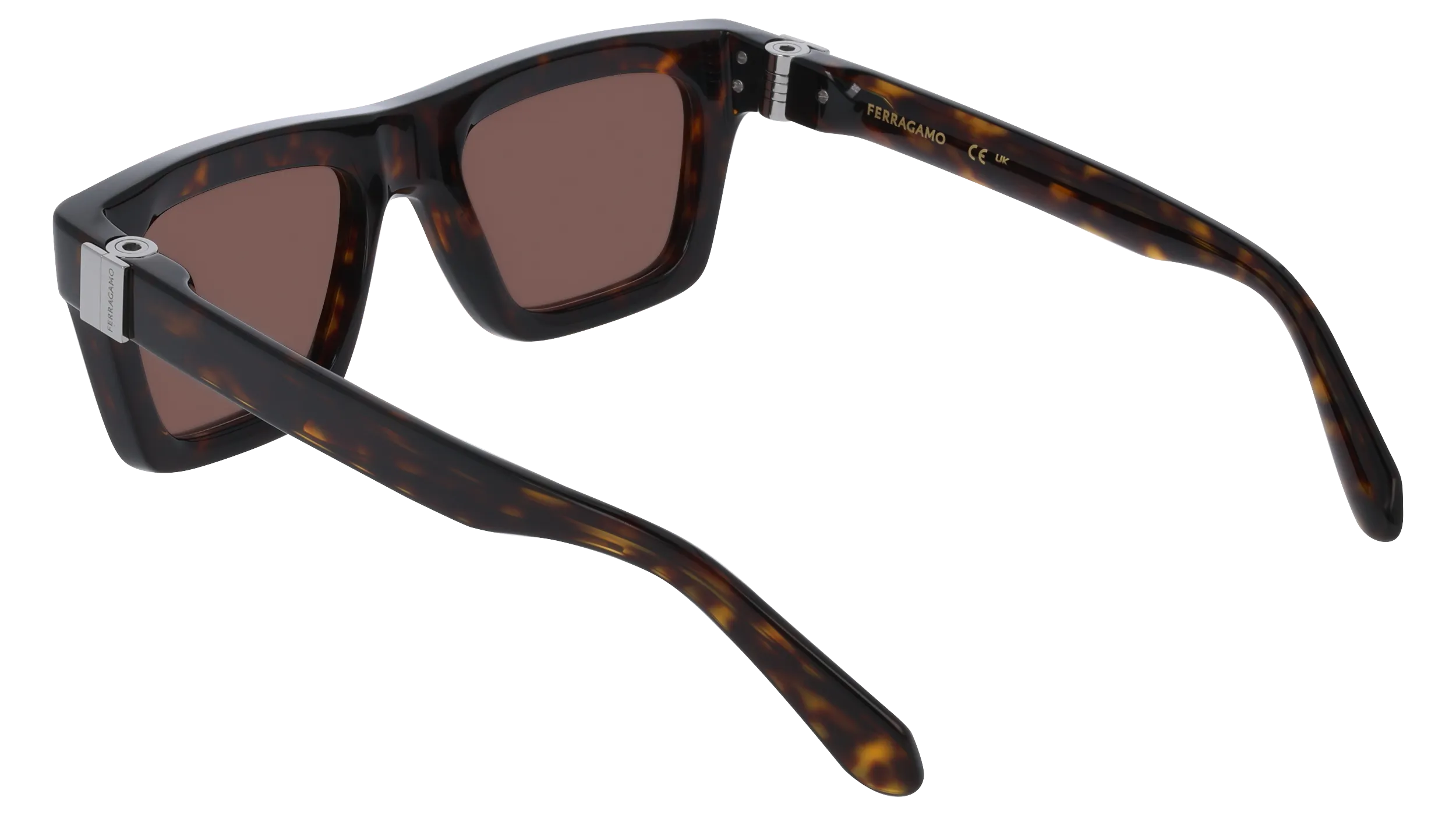 Ferragamo SF2071S 242 Occhiali da sole Acetato Havana Marrone Squadrata Normale - immagine 4