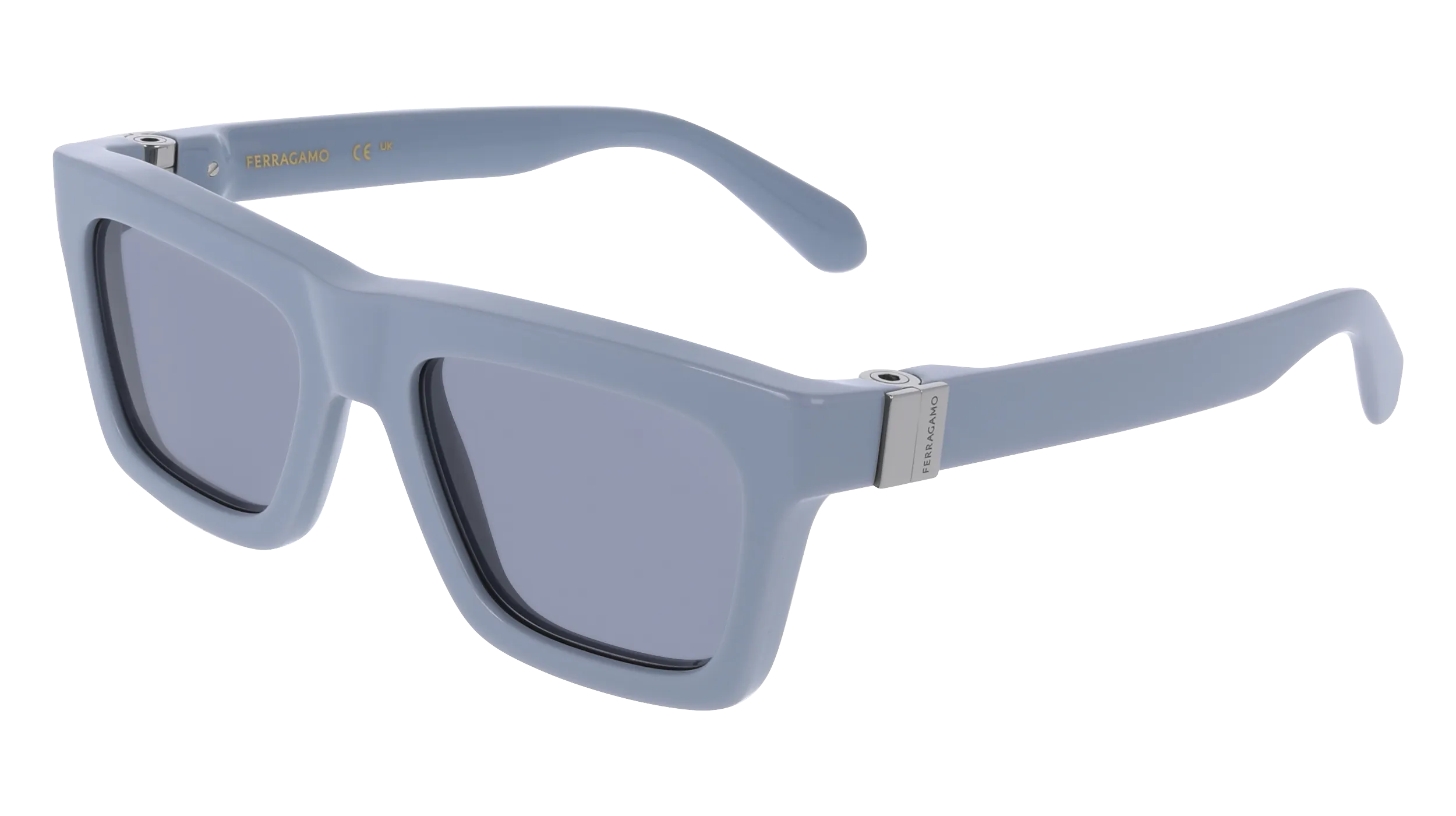 Ferragamo SF2071S 452 Occhiali da sole Acetato Azzurro Grigio Squadrata Normale - immagine 1