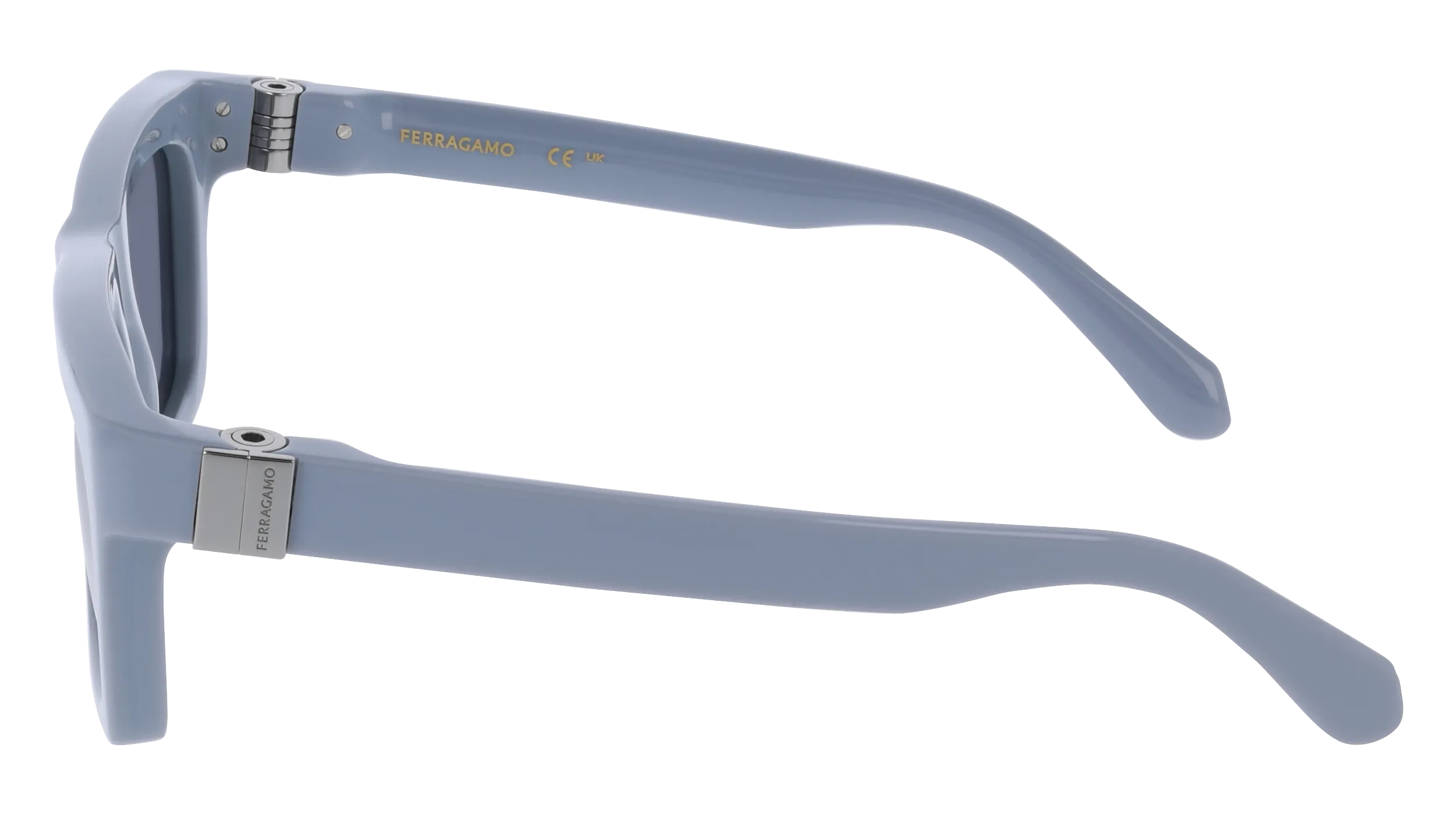 Ferragamo SF2071S 452 Occhiali da sole Acetato Azzurro Grigio Squadrata Normale - immagine 3
