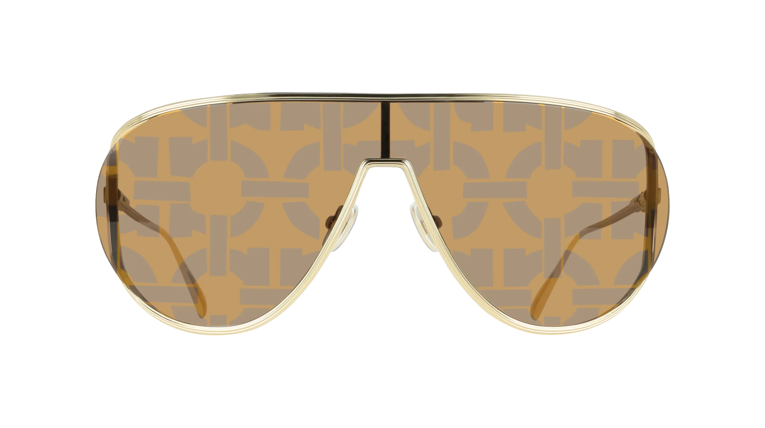Ferragamo SF323SG 751 Occhiali da sole Metallo Oro Pilot Normale - immagine 2