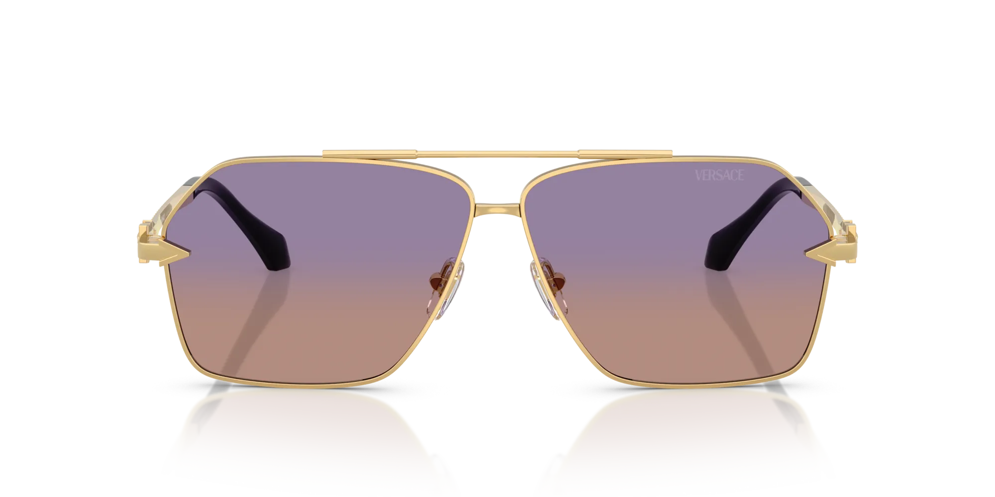 Versace VE2284 1002EL Occhiali da sole Metallo Oro Squadrata Normale Sfumato - immagine 3