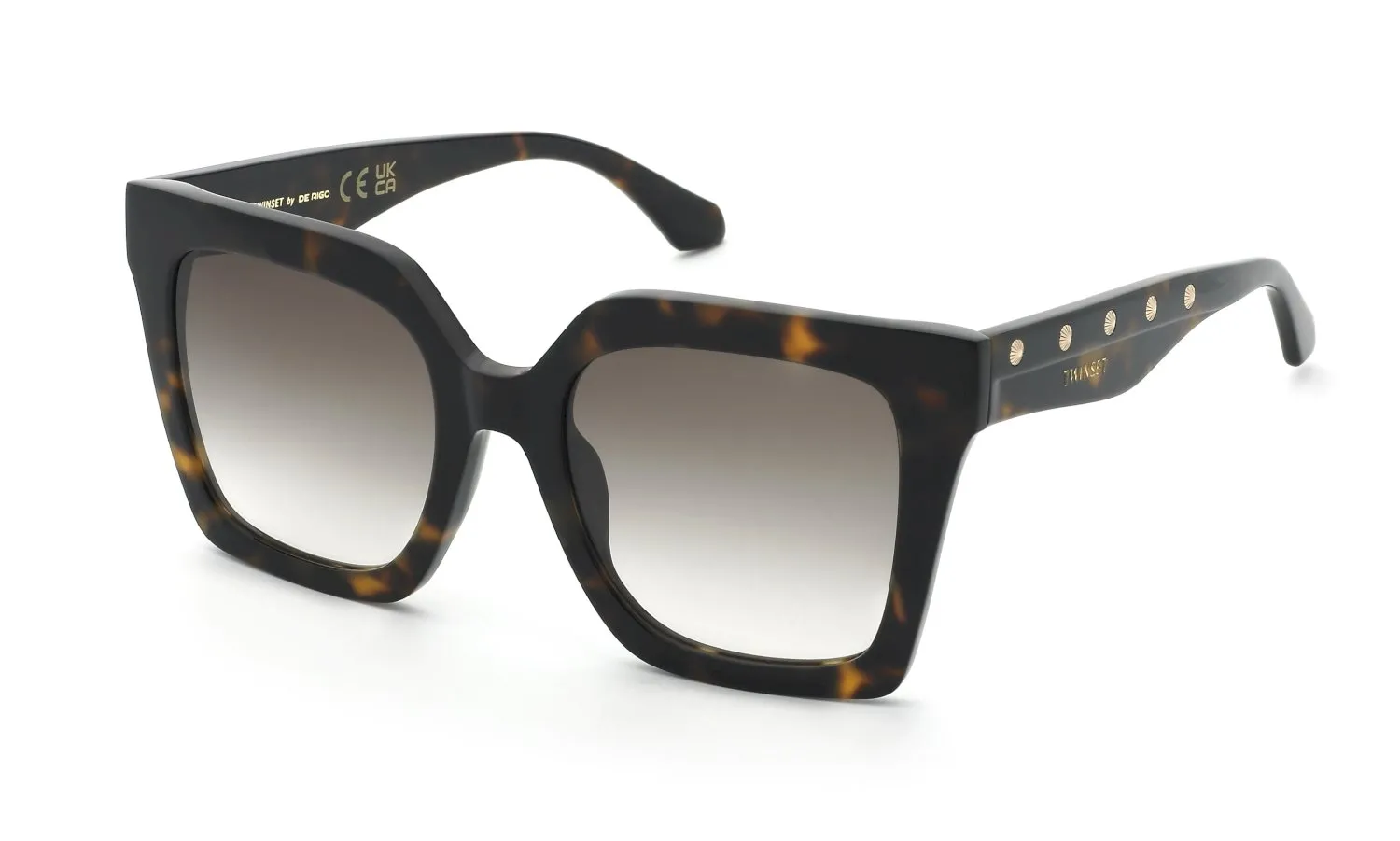 Twinset STW105 04BL Occhiali da sole Acetato Havana Marrone Squadrata Normale Sfumato - immagine 1