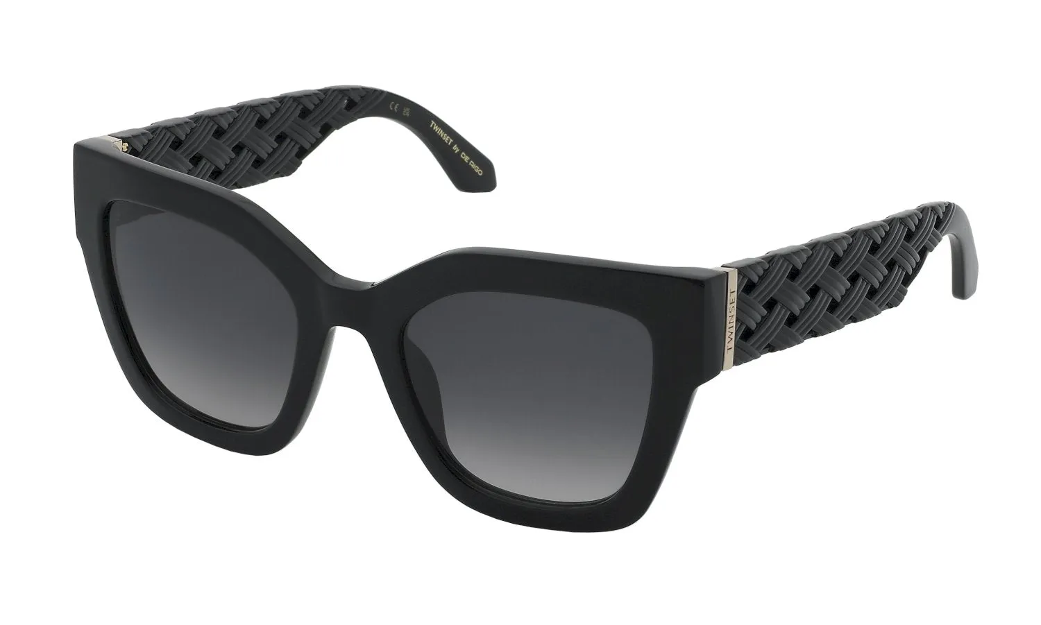Twinset STW104 700 Occhiali da sole Acetato Nero Fumo Squadrata Normale Sfumato - immagine 1