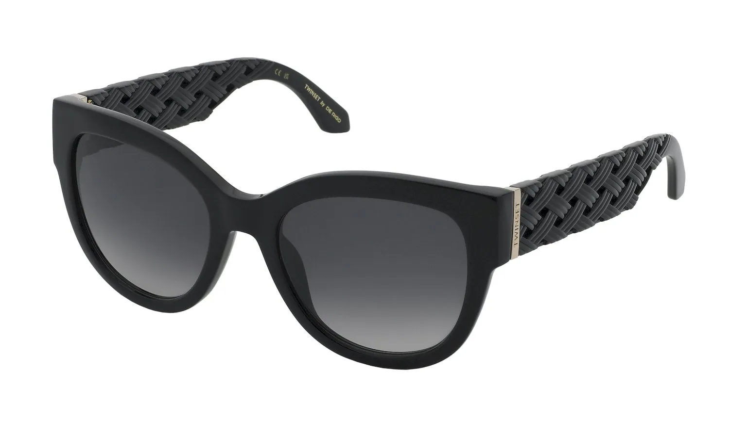 Twinset STW103 700 Occhiali da sole Acetato Nero Fumo Farfalla Normale Sfumato - immagine 1