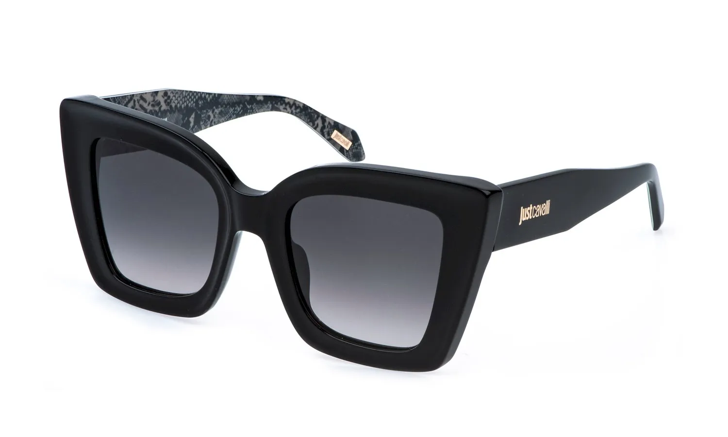 Just Cavalli SJC142 700 Occhiali da sole Acetato Nero Fumo Squadrata Normale Sfumato - immagine 1