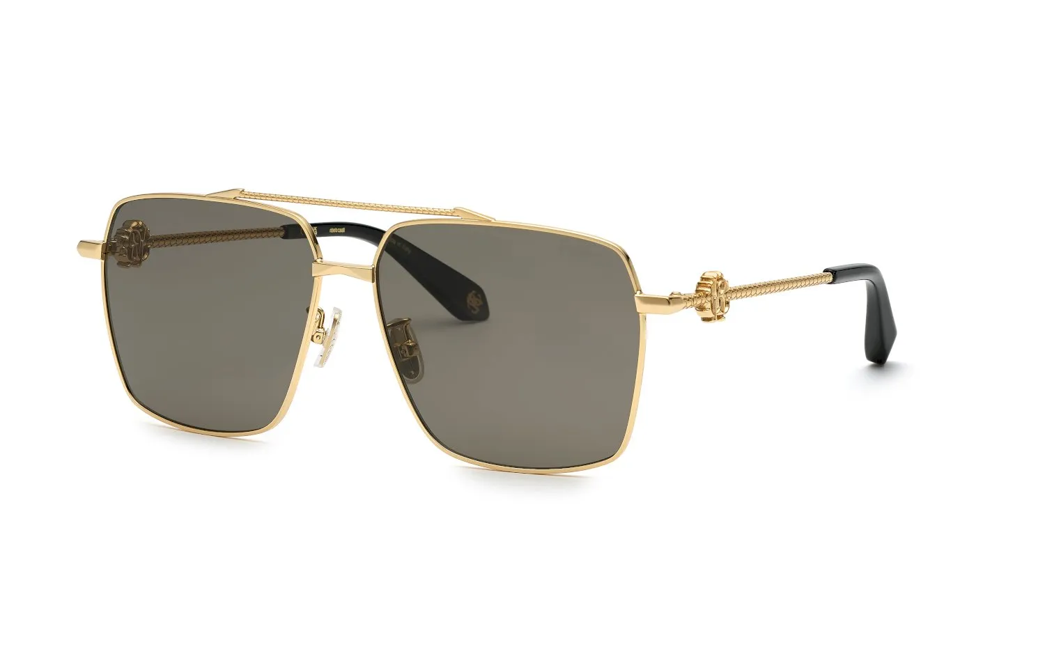 Roberto Cavalli SRC036V 400P Occhiali da sole Metallo Oro Marrone Squadrata - immagine 1