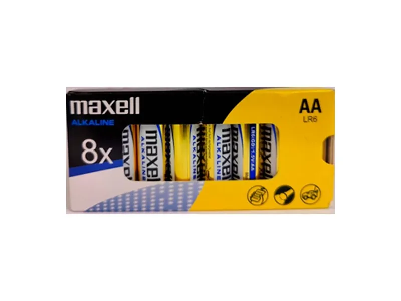 Maxell Confezione da 8 batterie alcaline LR06 AA 15 V - immagine 1