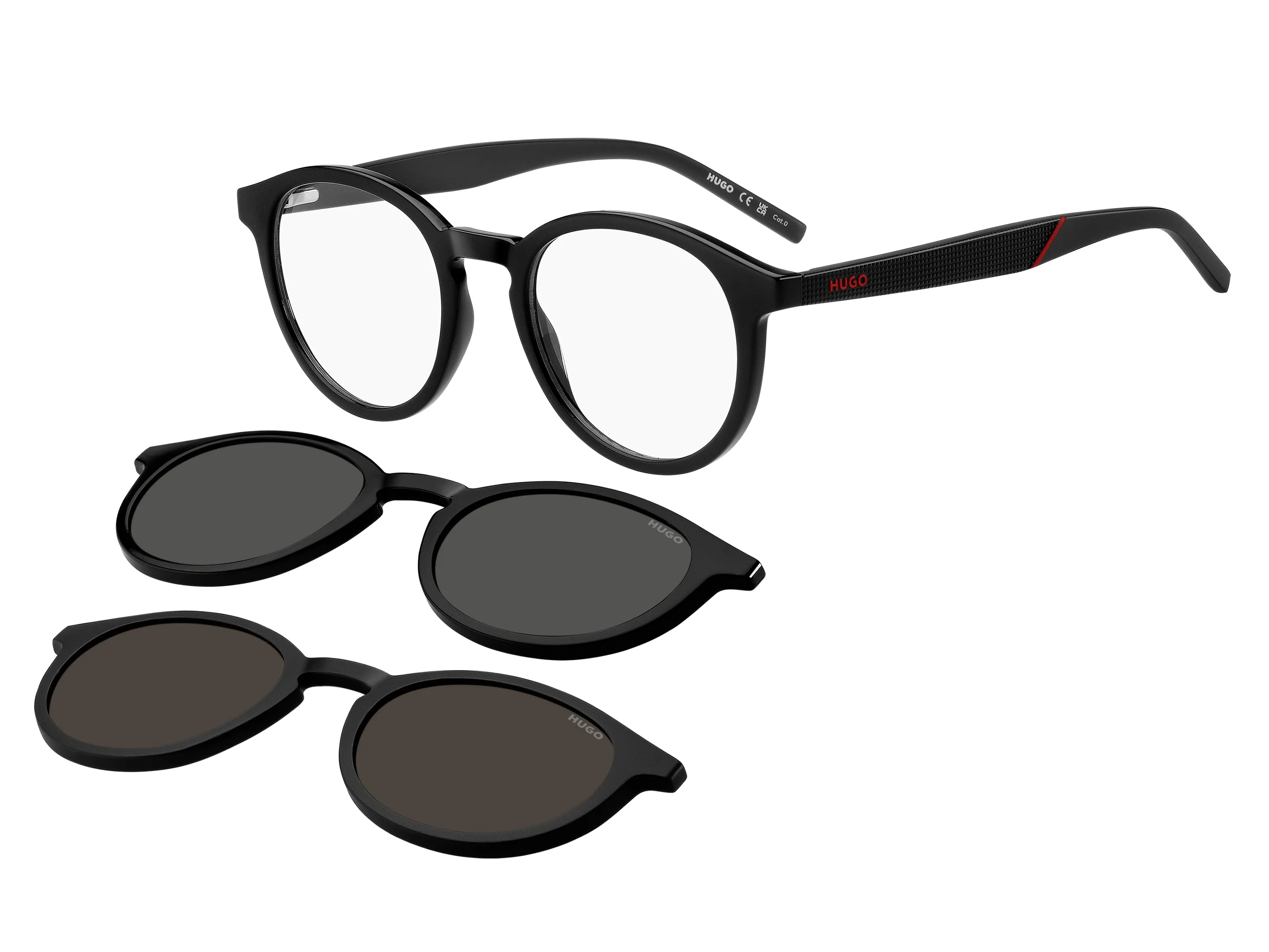Hugo Boss HG 1330/CS2 807/99 Occhiali da sole Acetato Nero Trasparente Pantos Normale - immagine 1