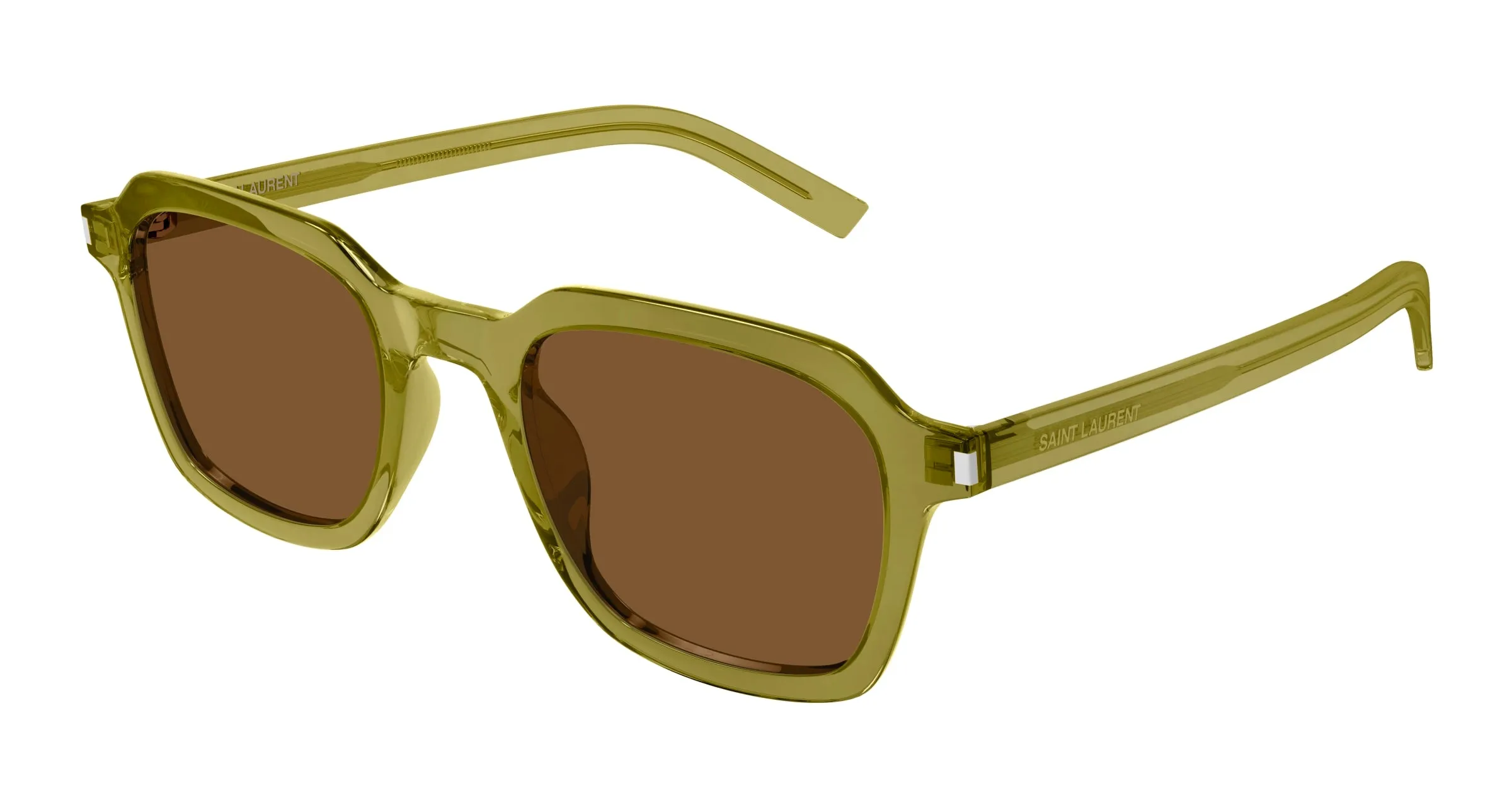 SAINT LAURENT SL 715 SLIM 004 Occhiali da sole Acetato Verde Marrone Squadrata - immagine 1