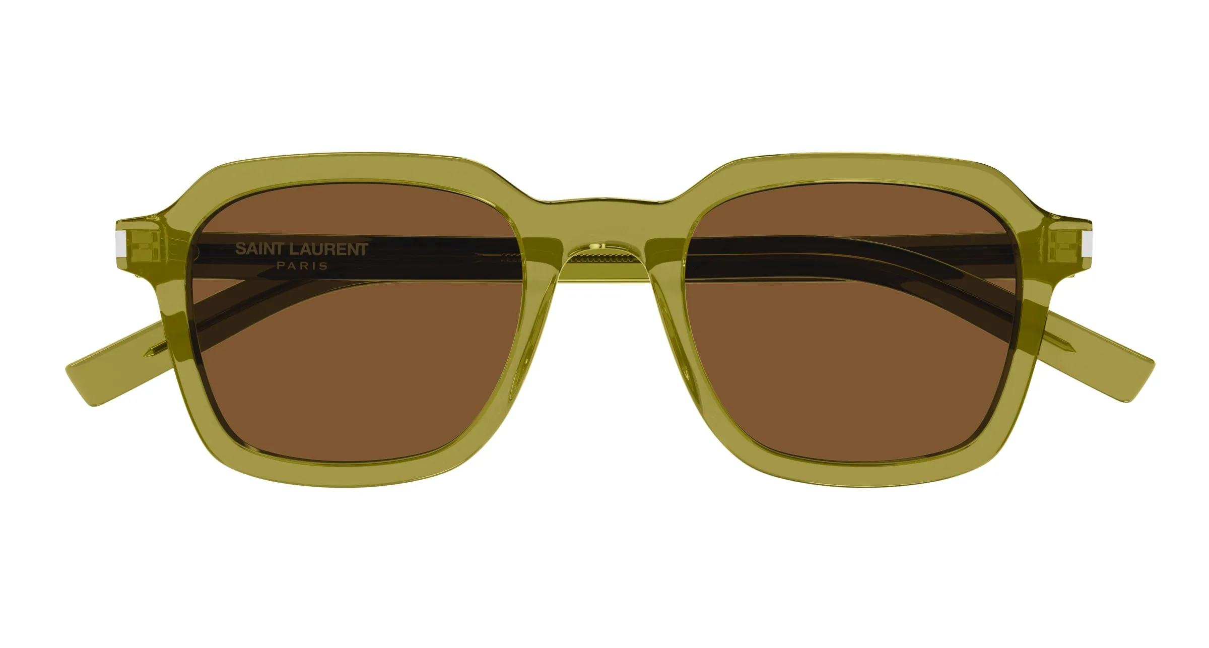 SAINT LAURENT SL 715 SLIM 004 Occhiali da sole Acetato Verde Marrone Squadrata - immagine 3