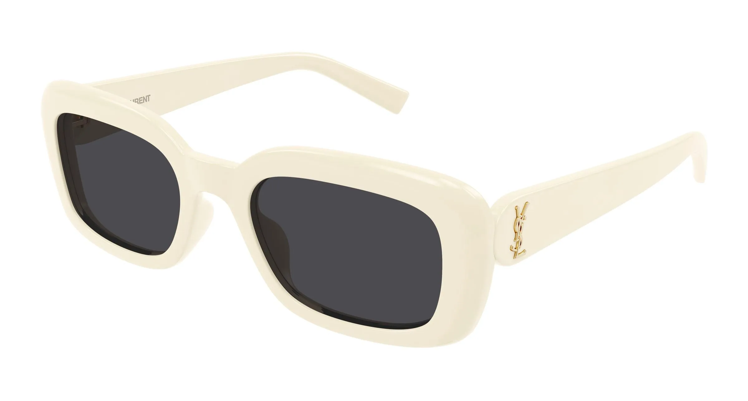 SAINT LAURENT SL M130 007 Occhiali da sole Acetato Avorio Nero Squadrata - immagine 1